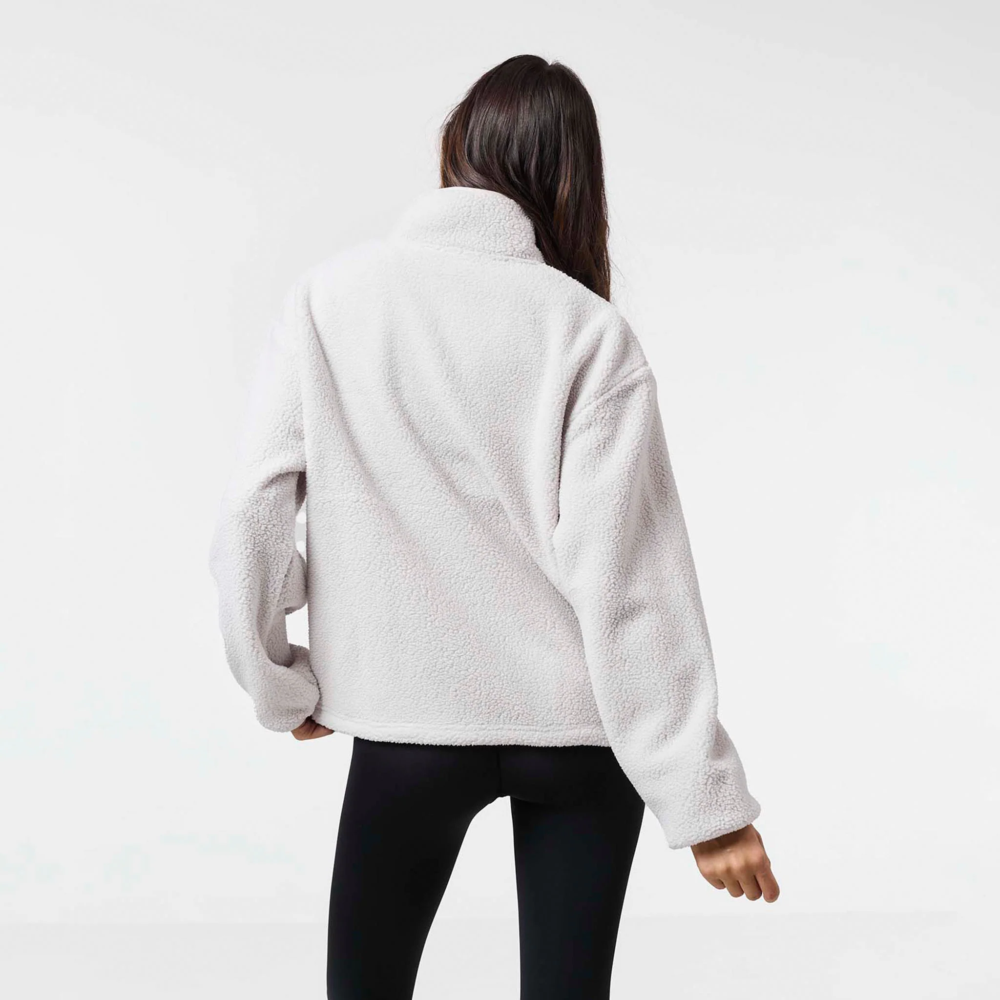 1/4 Zip Borg Fleece | Off White - Image 6