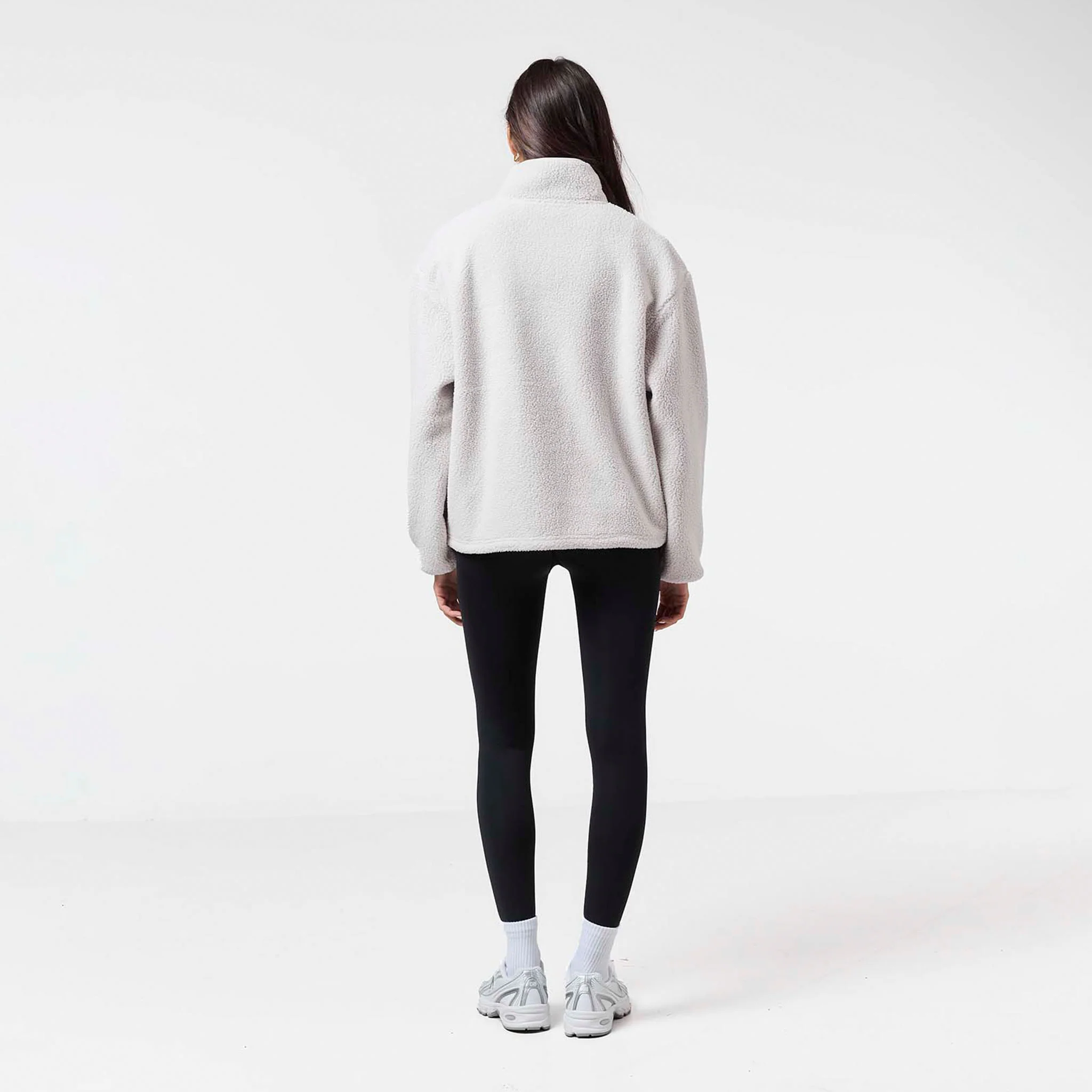 1/4 Zip Borg Fleece | Off White - Image 7