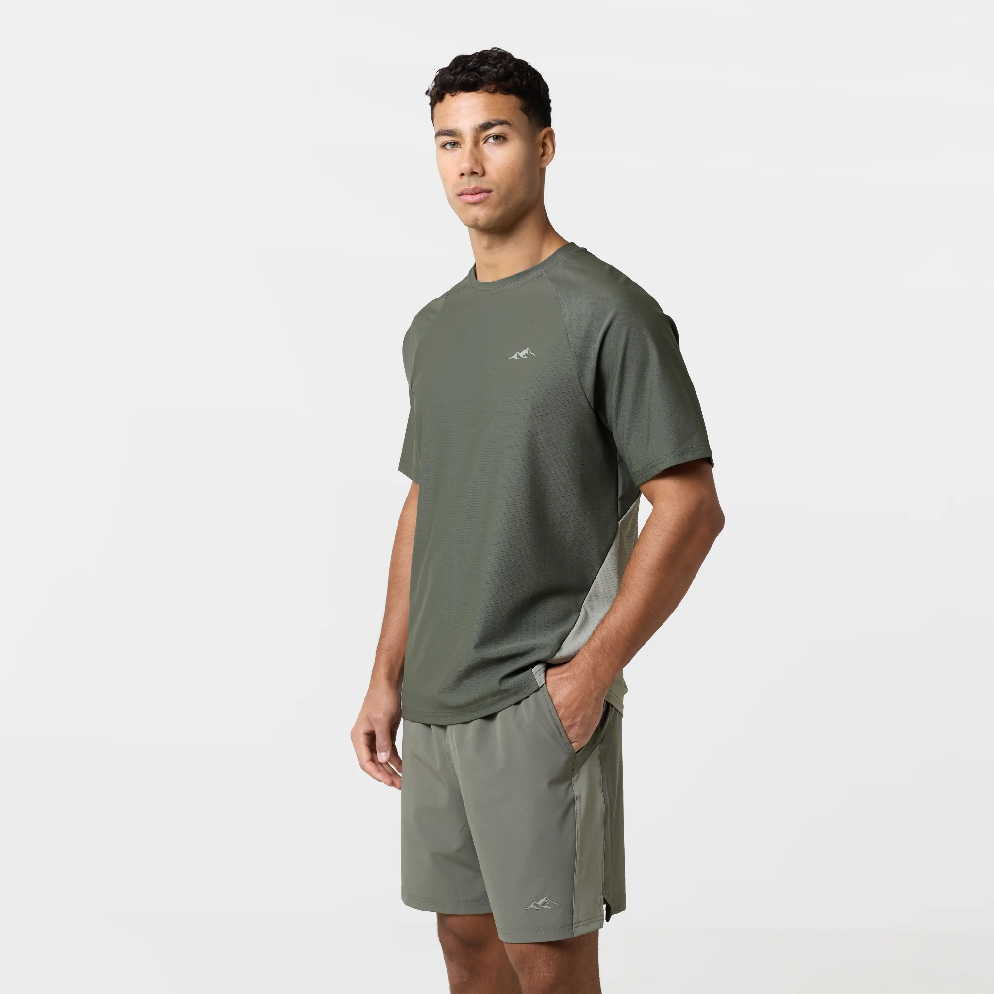 2-Pack Colourblock Training Twinset | Khaki/Light Blue - Image 6