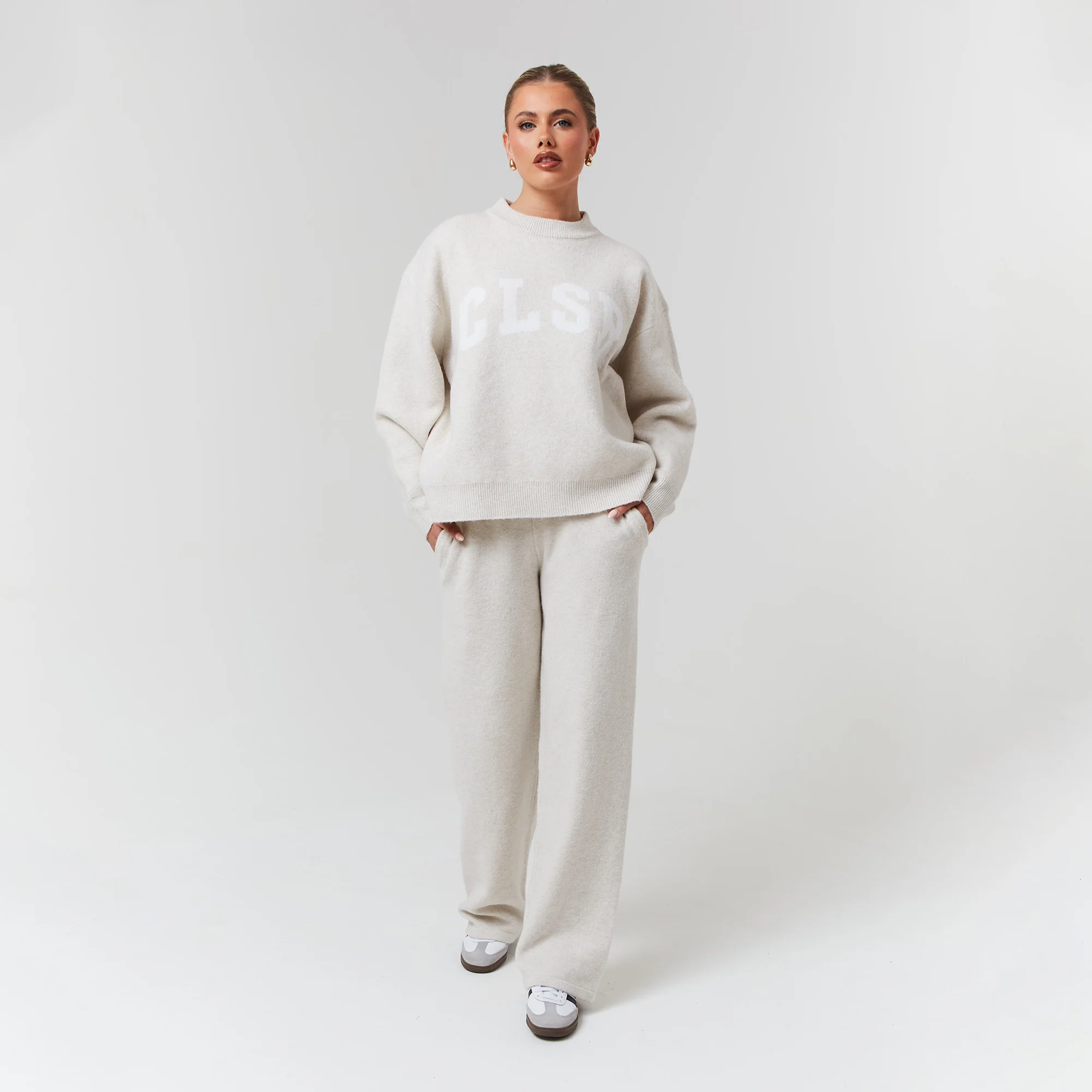 2-Pack Knit Open Hem Jogger | Oatmeal/Charcoal Marl - Image 3