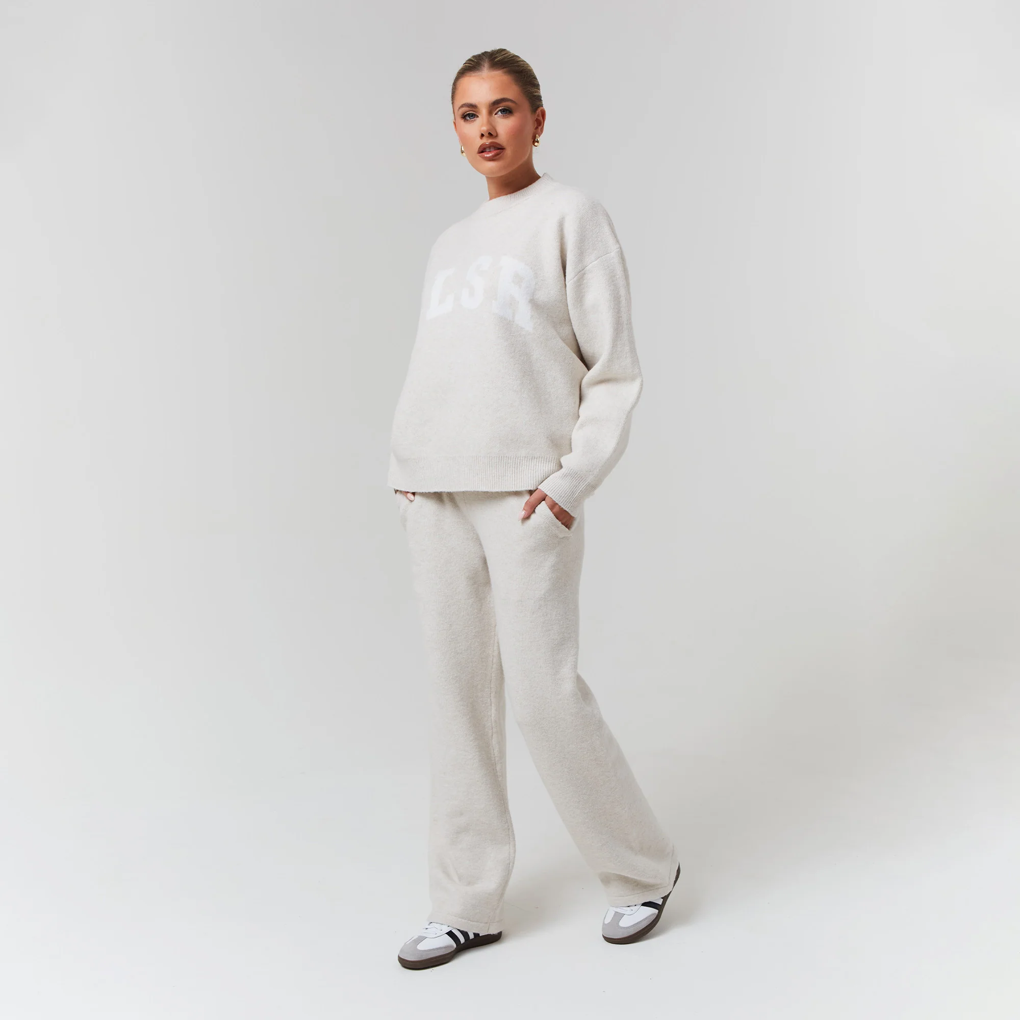 2-Pack Knit Open Hem Jogger | Oatmeal/Charcoal Marl - Image 6