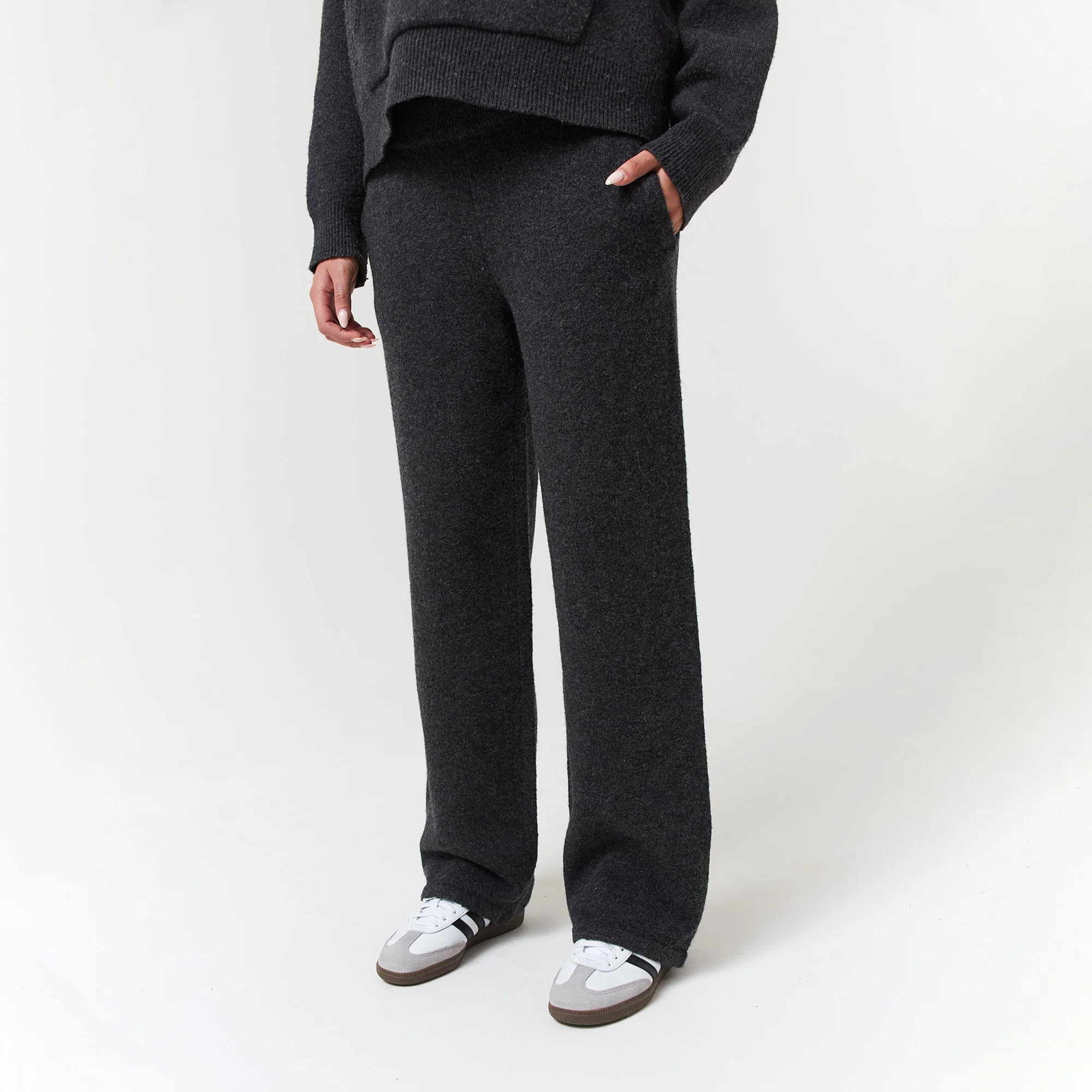 2-Pack Knit Open Hem Jogger | Oatmeal/Charcoal Marl - Image 8