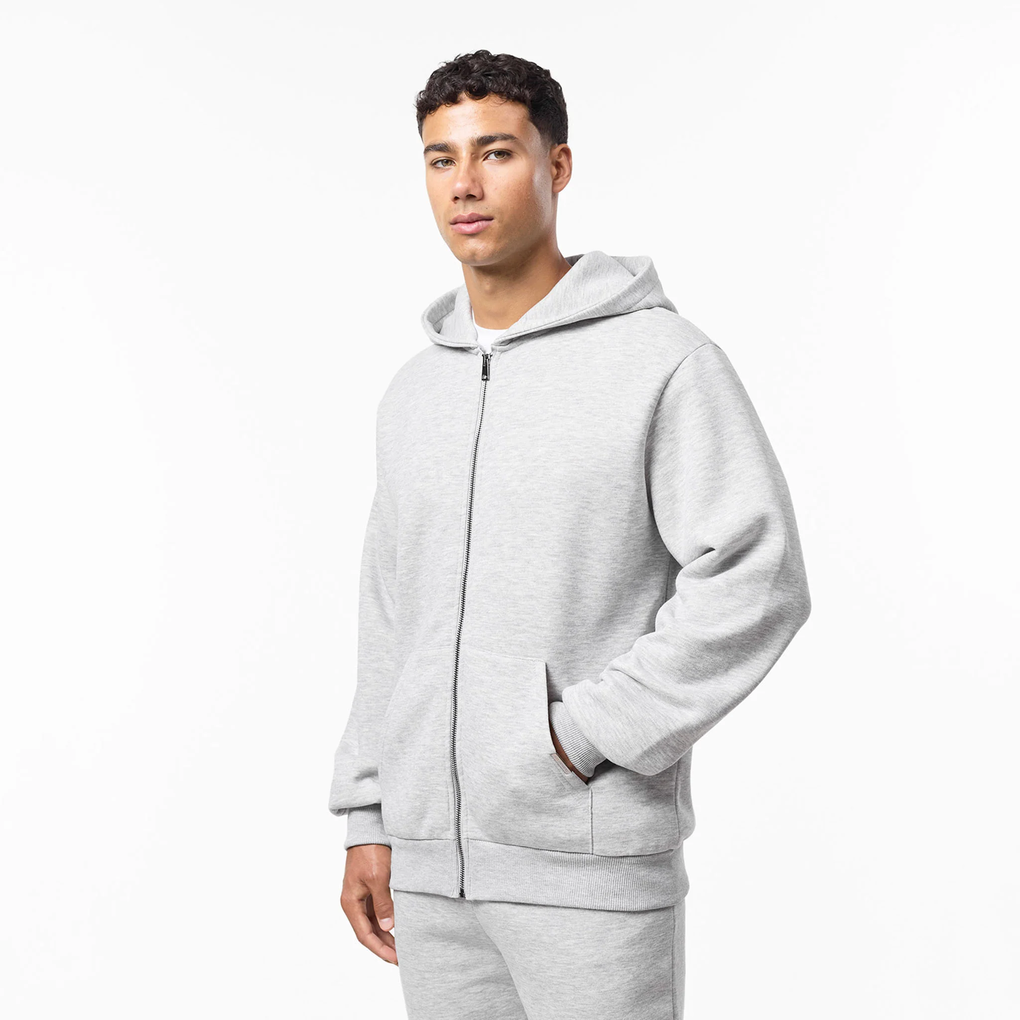 2-Pack Relaxed Full Zip Hoodie | Grey Marl/Black - Image 12