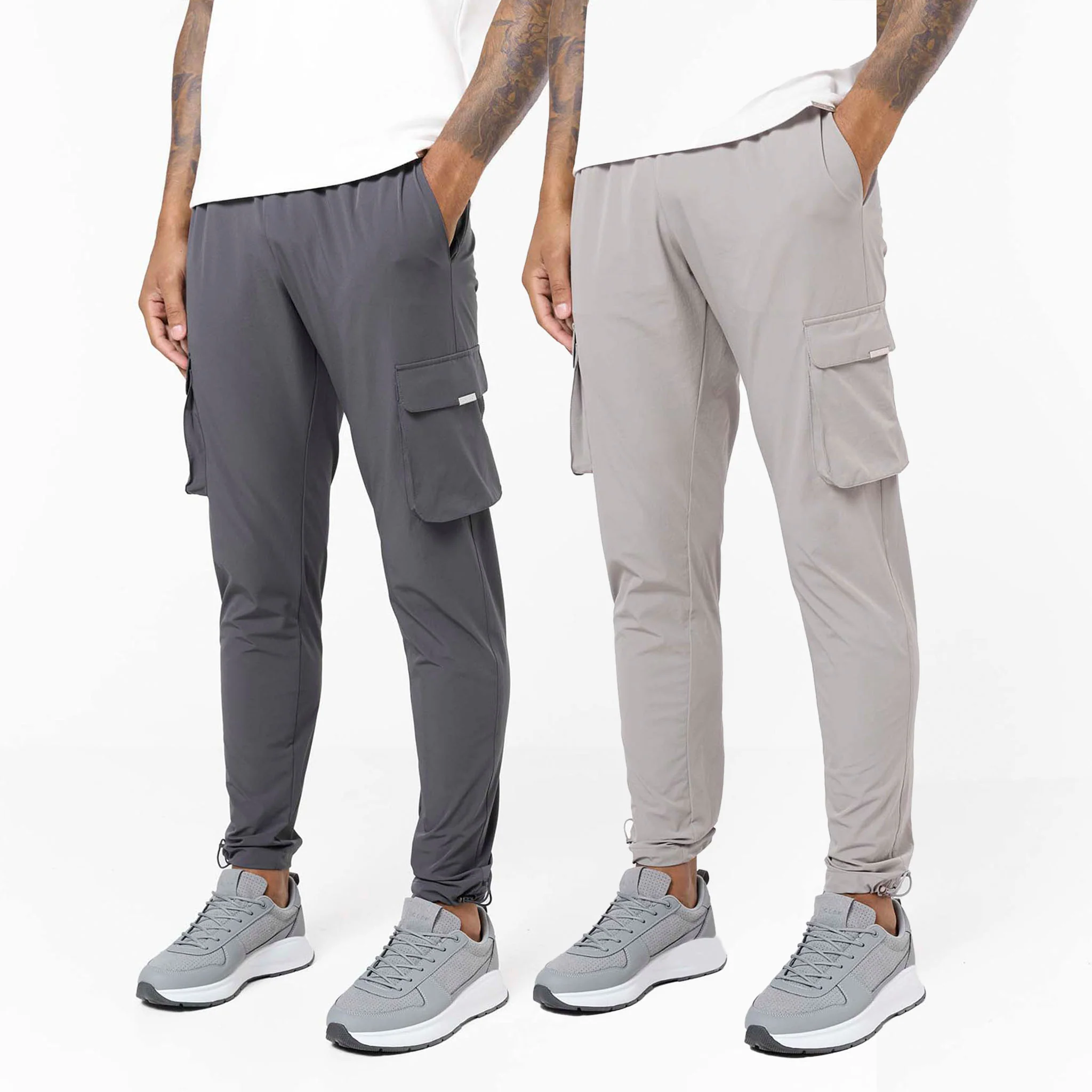 2-Pack Stretch Tech Cargo Pants | Dark Grey/Sand
