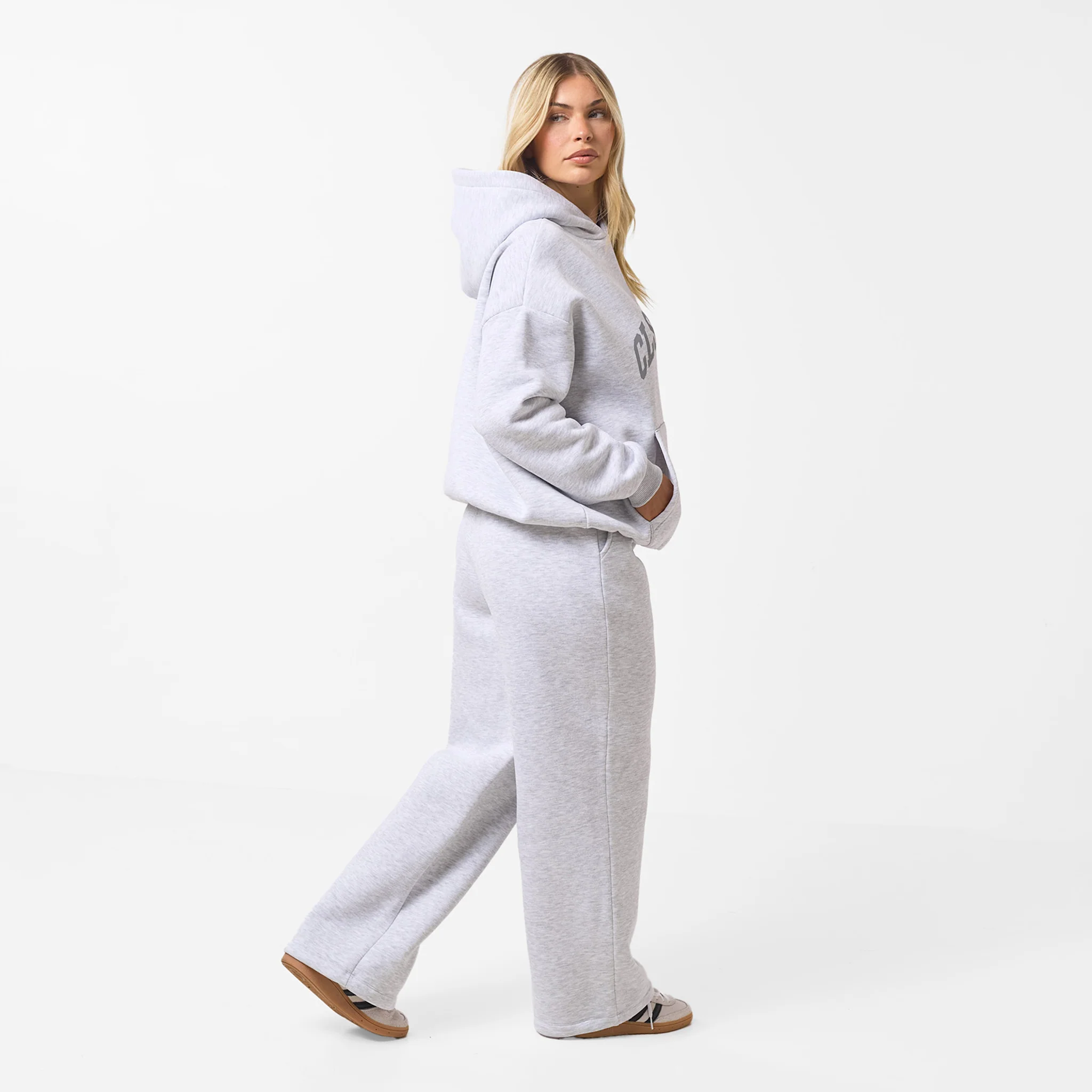 Active Open Hem Tracksuit | Grey Marl - Image 7