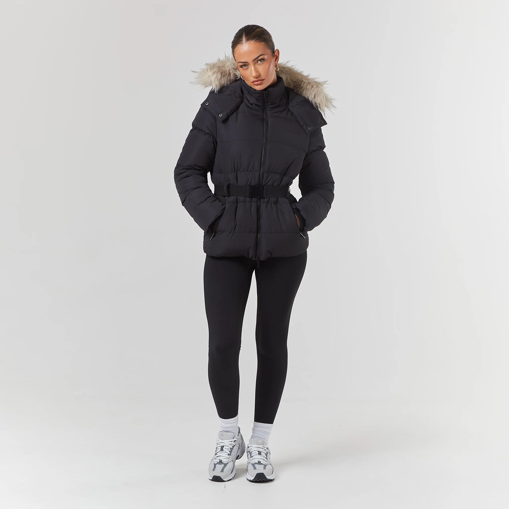 Belted Ski Jacket | Black - Image 8