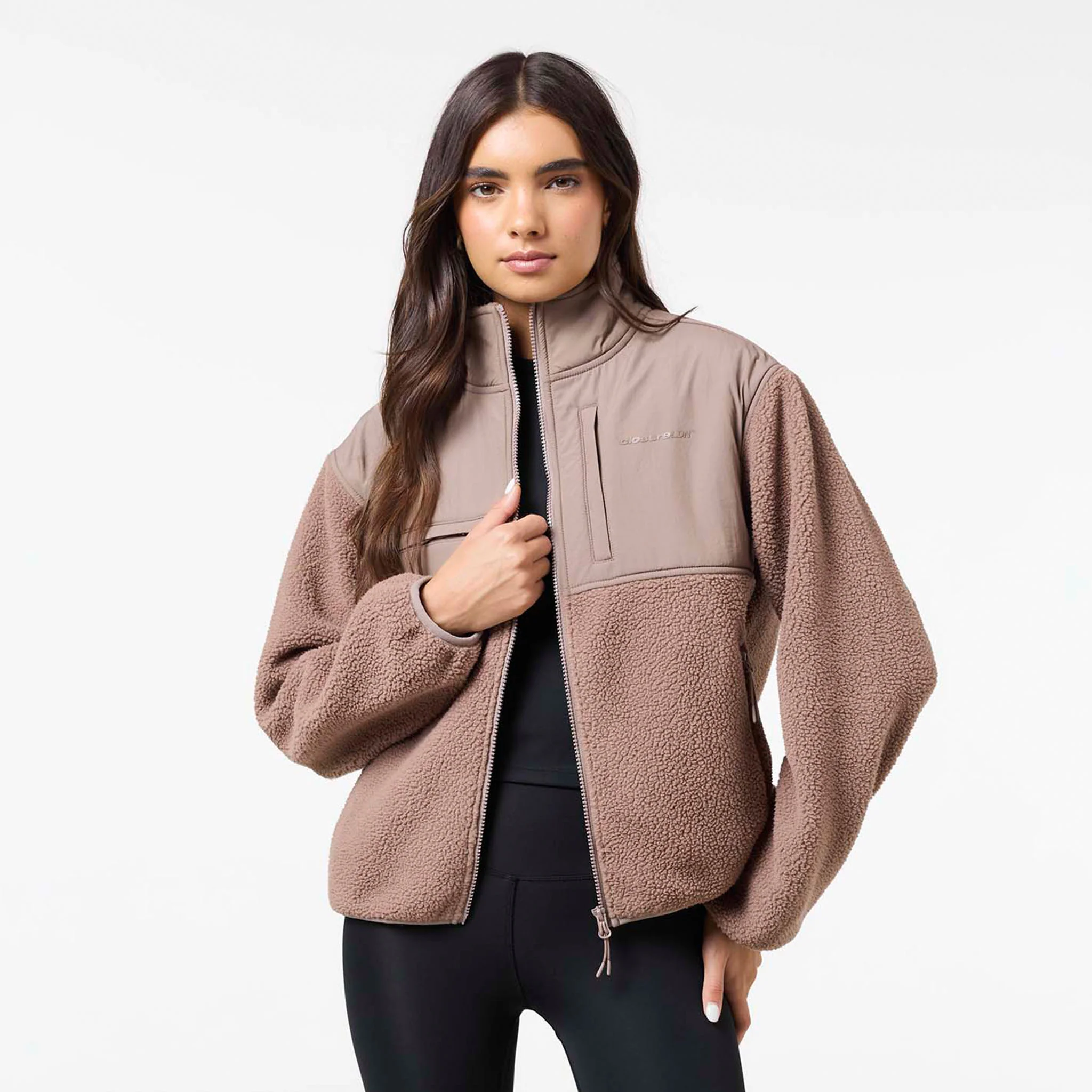 Borg Fleece Tech Jacket | Mocha - Image 4
