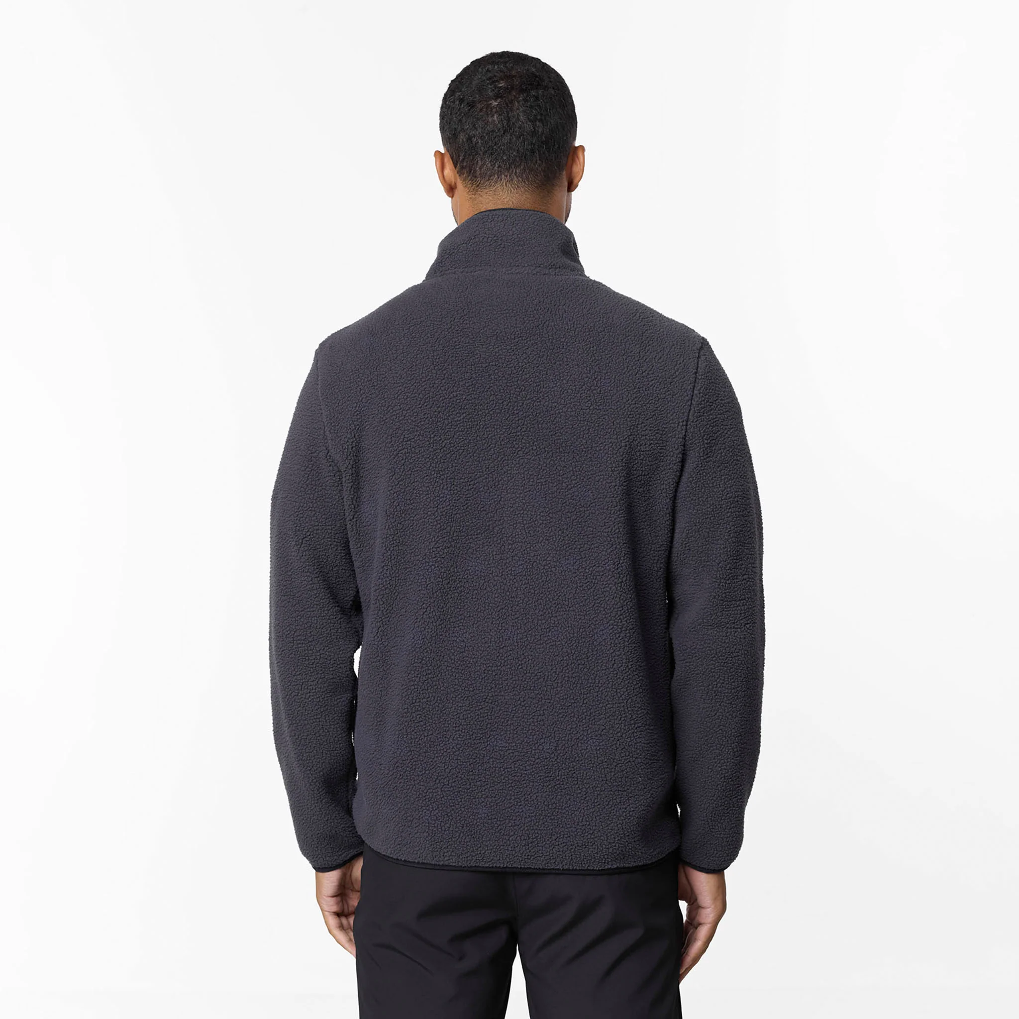 Borg Tech Zip Through Jacket | Dark Grey - Image 7