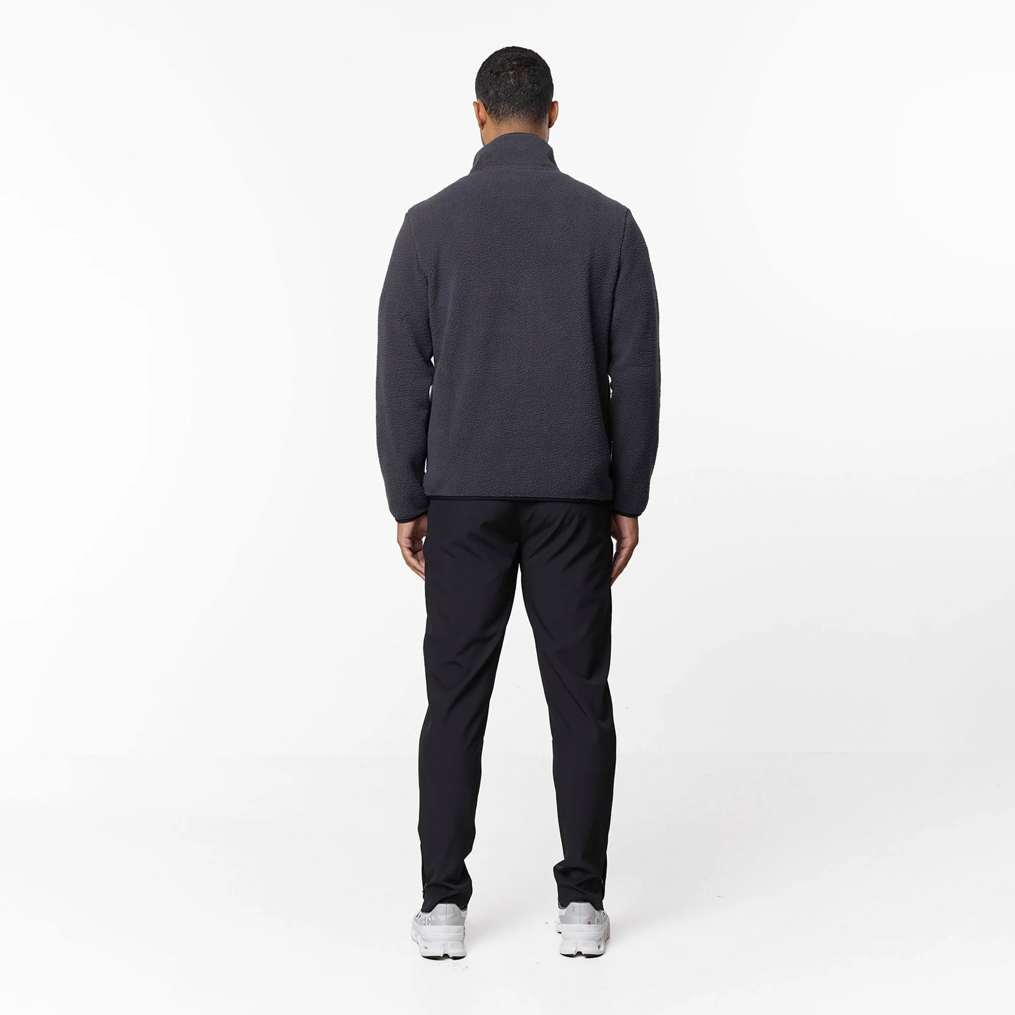 Borg Tech Zip Through Jacket | Dark Grey - Image 8