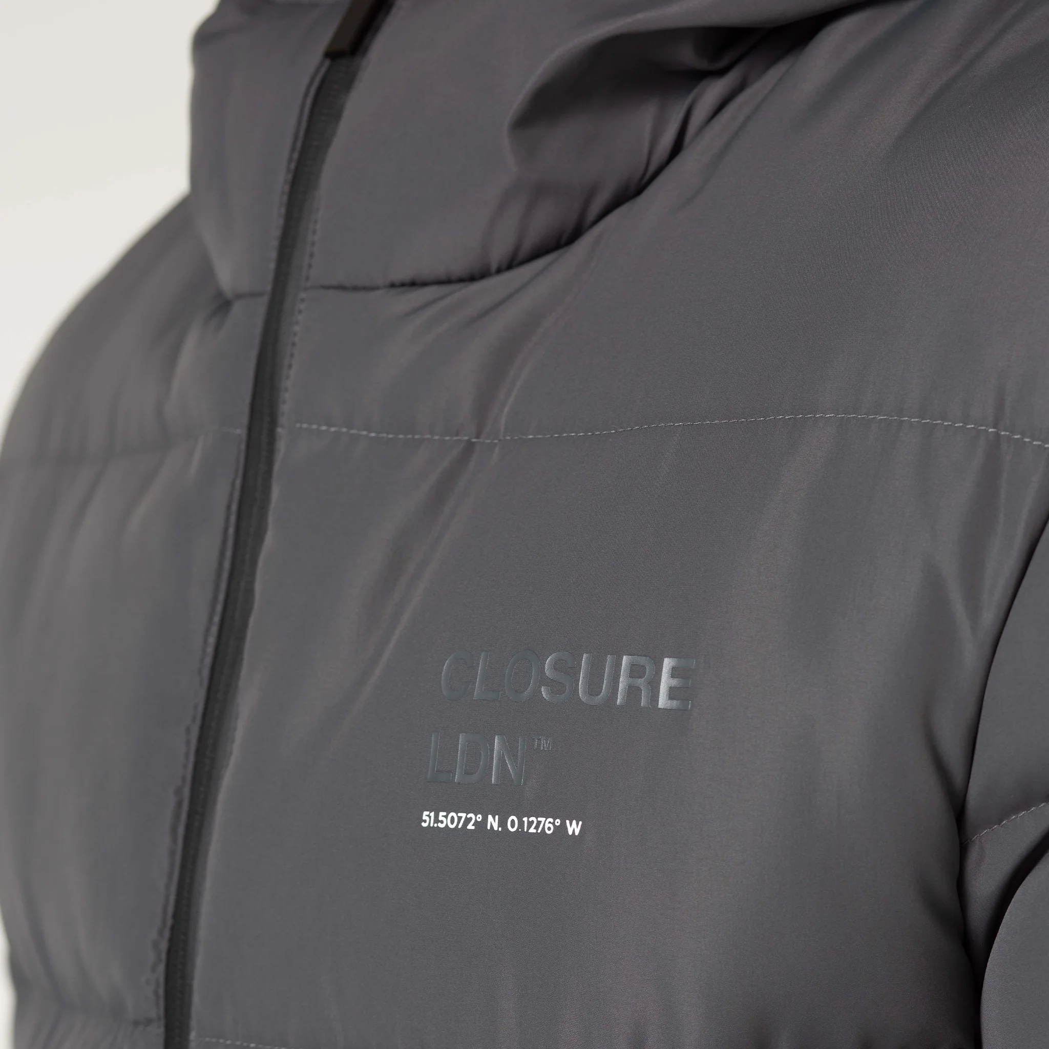 Branded LDN Pocket Puffer Jacket | Charcoal - Image 5