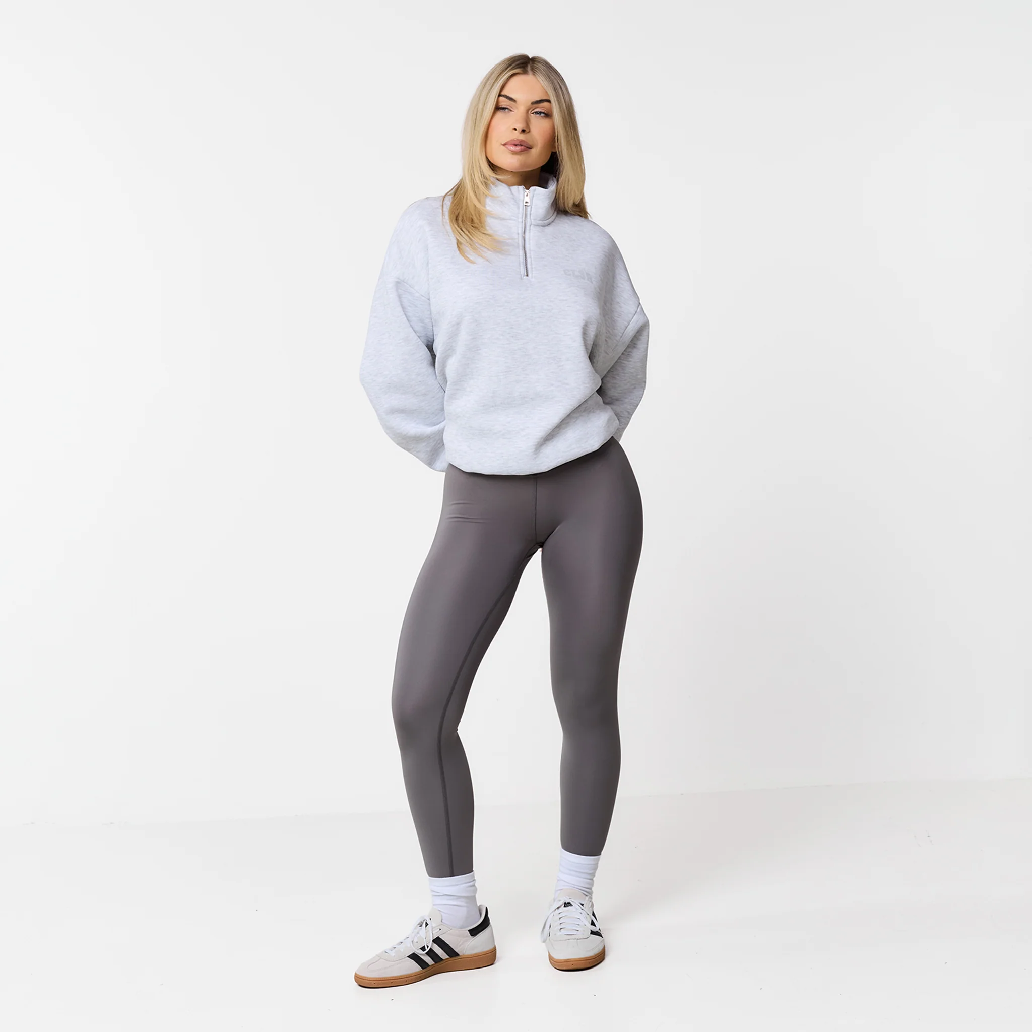 Collegiate 1/4 Zip | Grey Marl - Image 3
