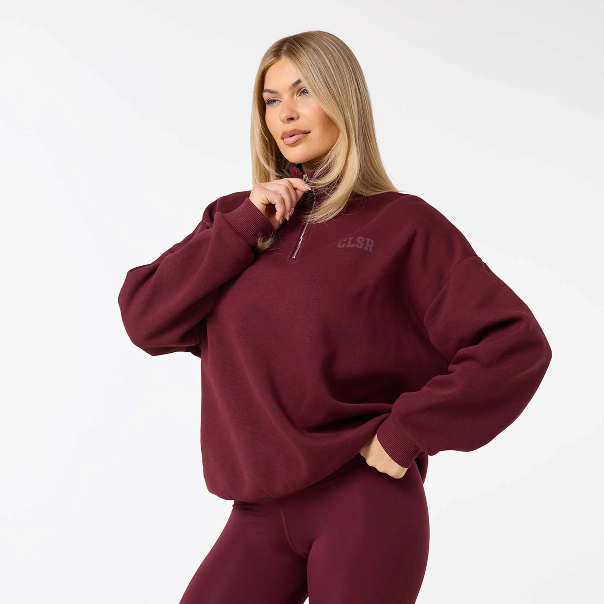 Collegiate 1/4  Zip | Burgundy - Image 5