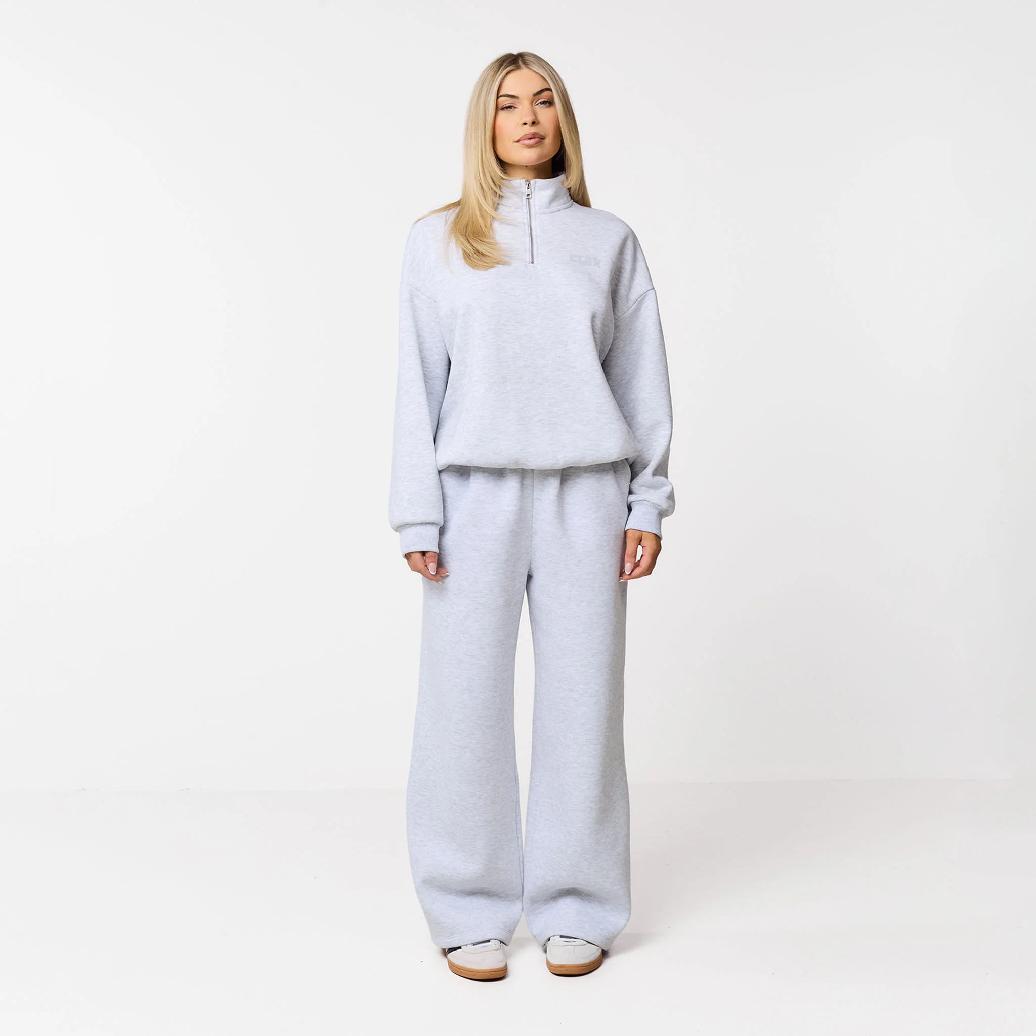 Collegiate 1/4 Zip Tracksuit | Grey Marl