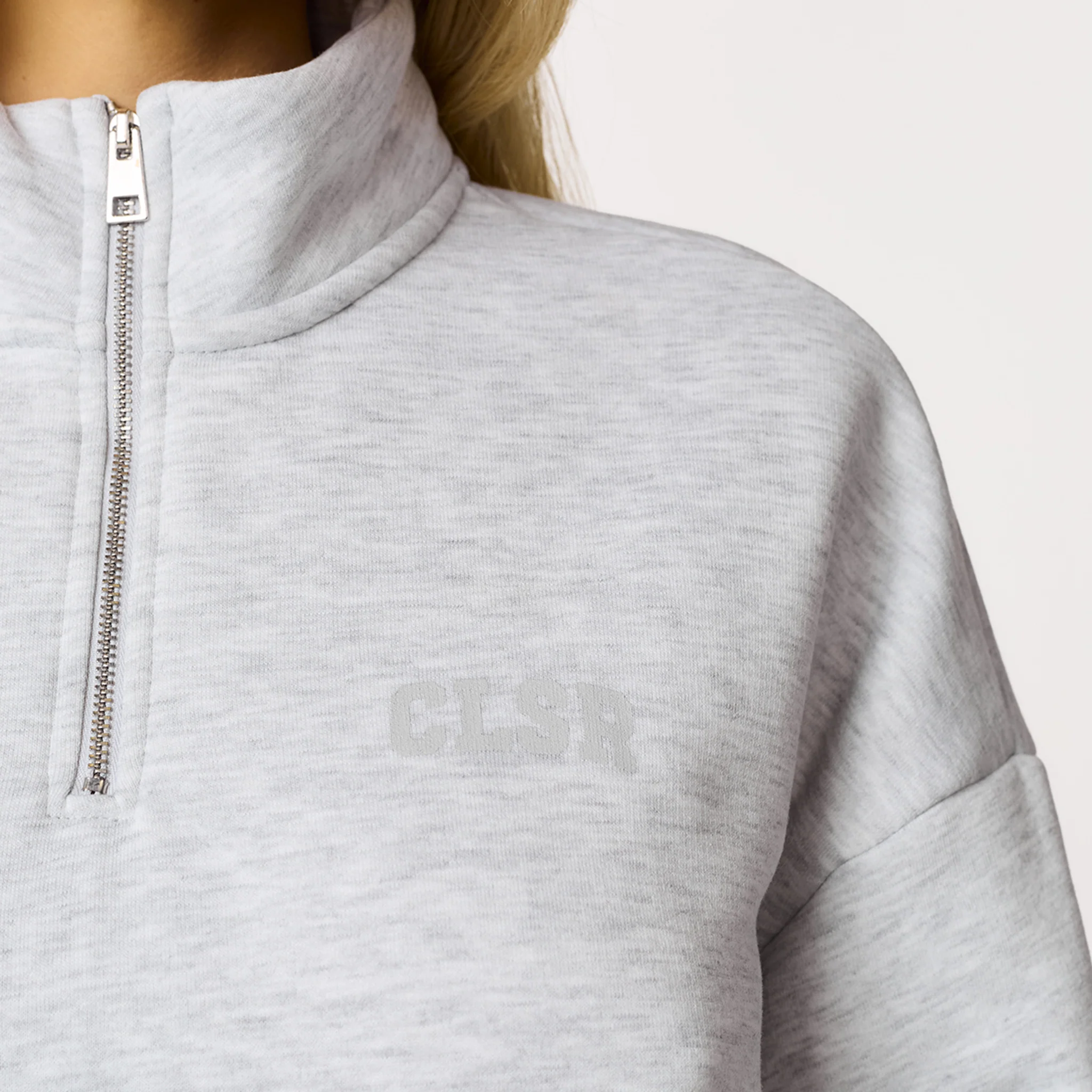Collegiate 1/4 Zip Tracksuit | Grey Marl - Image 3