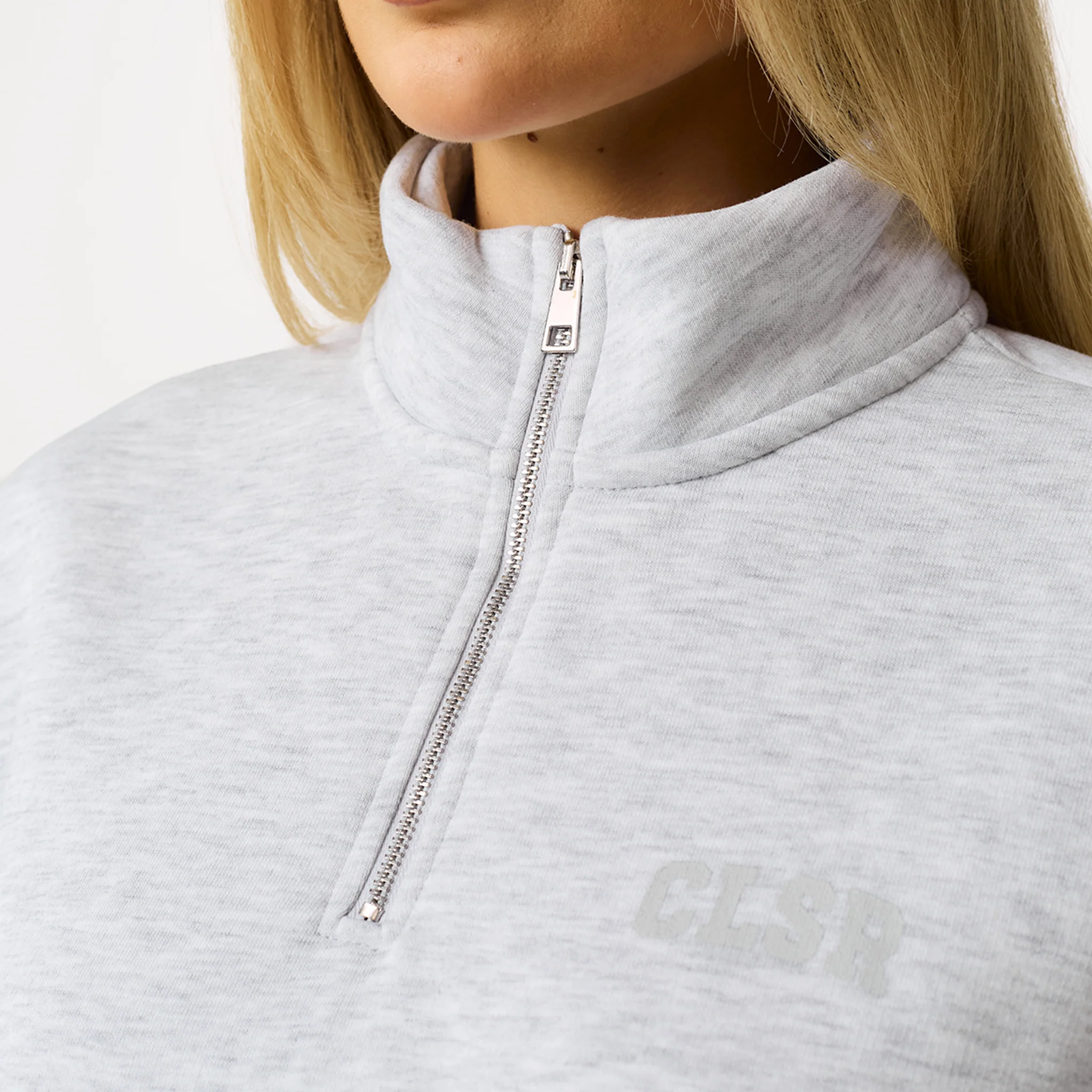 Collegiate 1/4 Zip Tracksuit | Grey Marl - Image 5