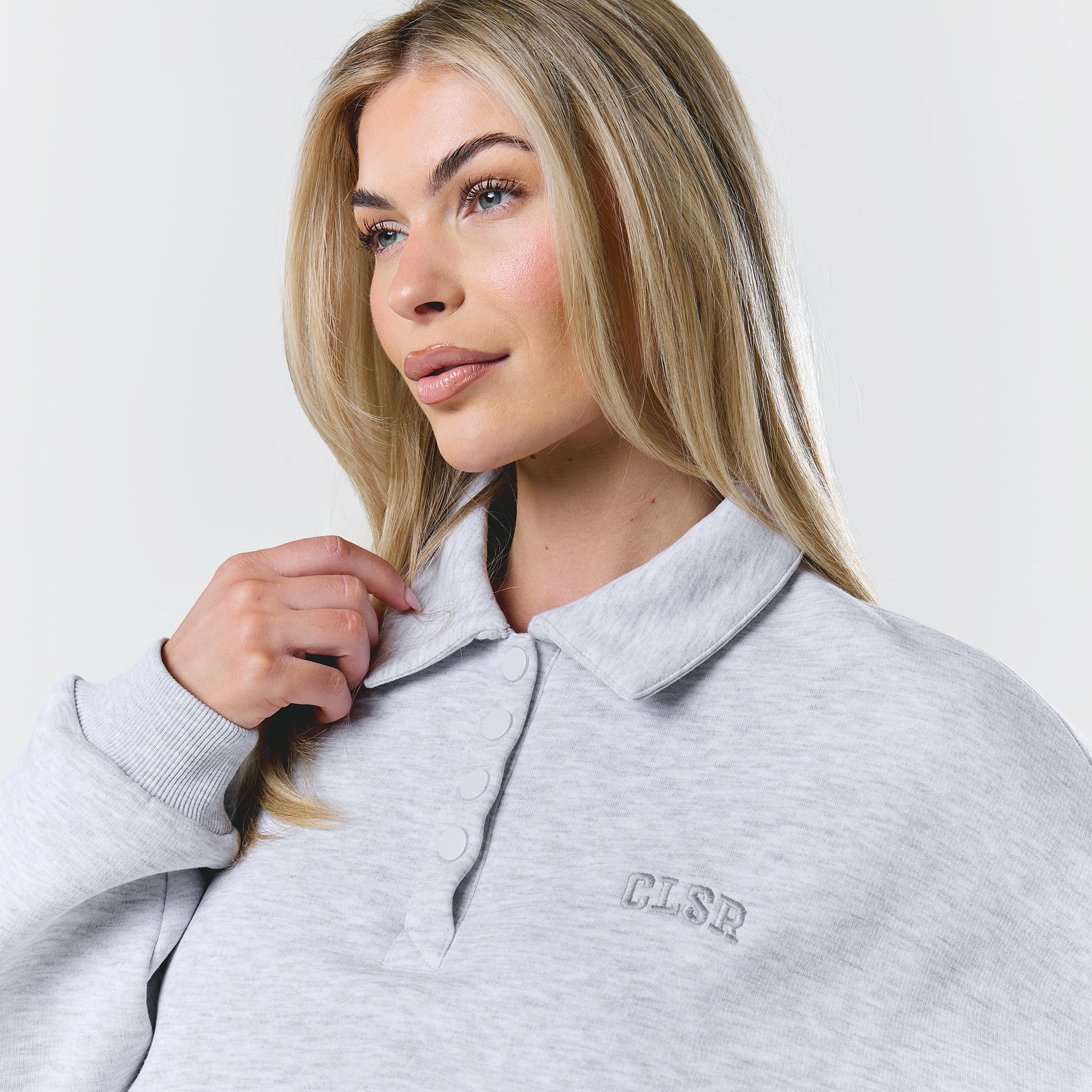 Collegiate Button Up Tracksuit | Grey Marl - Image 3