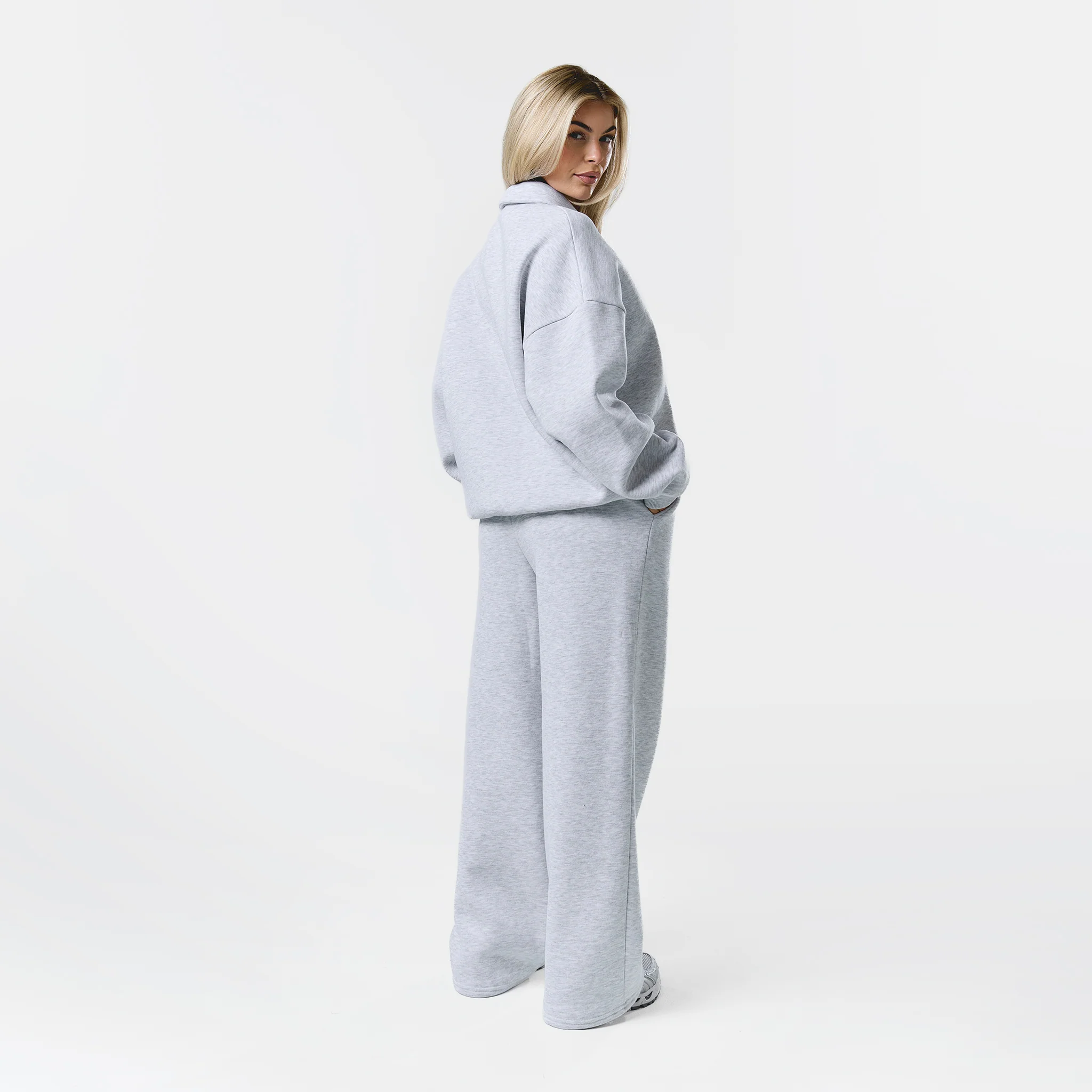Collegiate Button Up Tracksuit | Grey Marl - Image 6