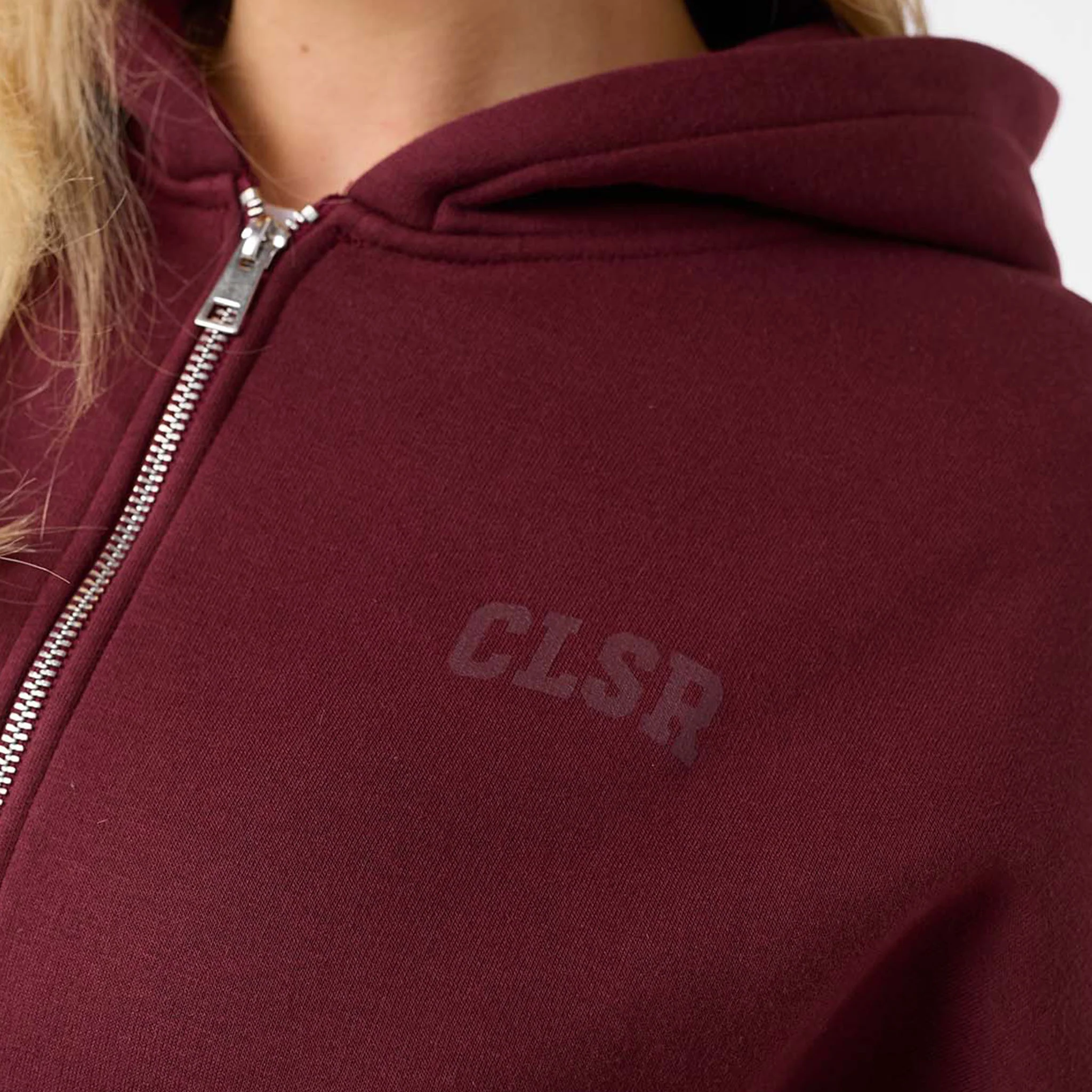 Collegiate Full Zip Hoodie | Burgundy - Image 5