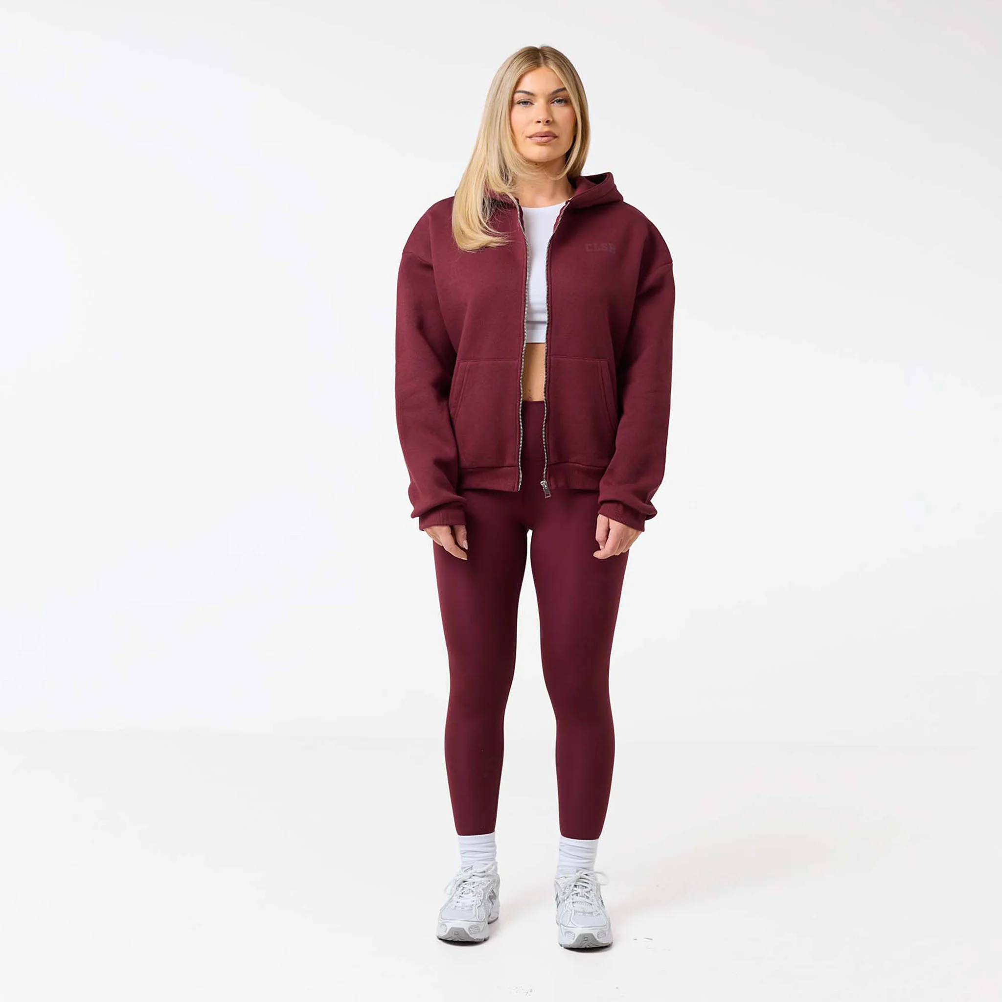 Collegiate Full Zip Hoodie | Burgundy - Image 7