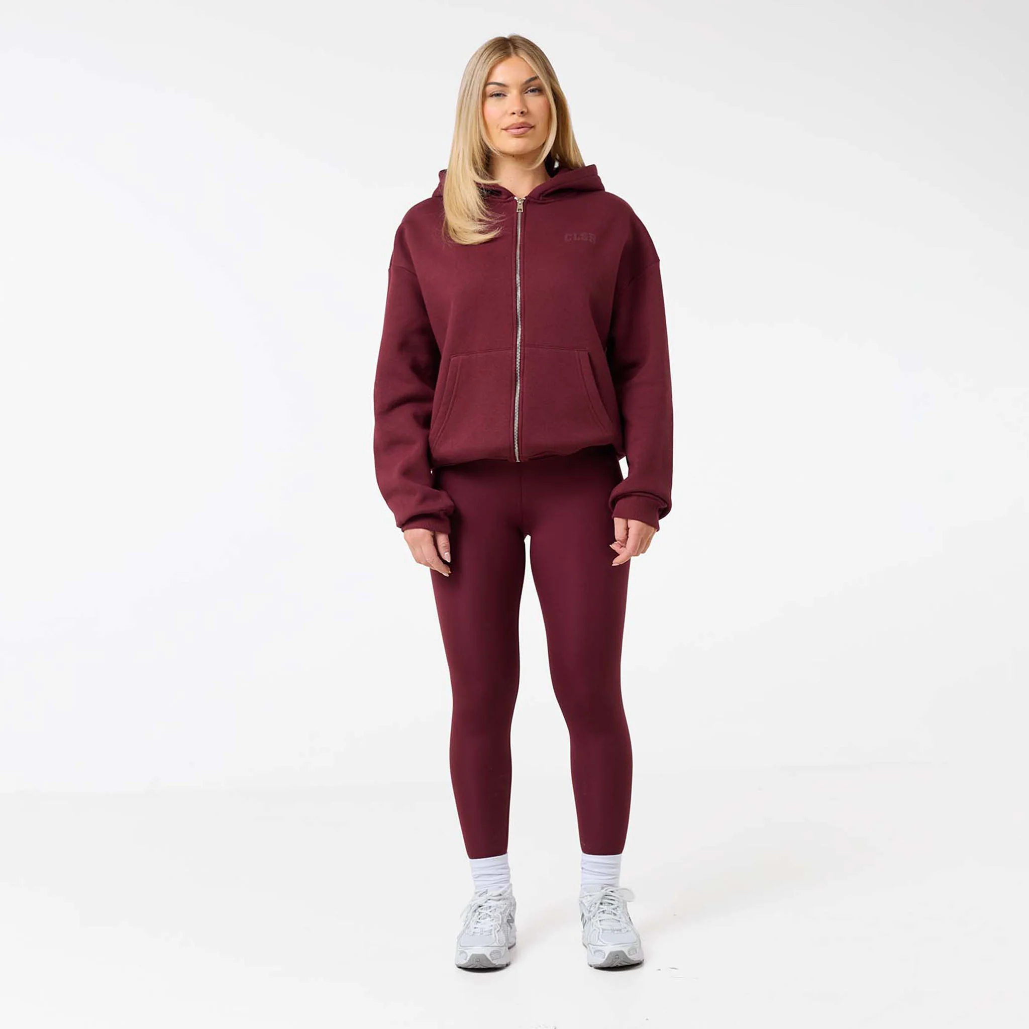 Collegiate Full Zip Hoodie | Burgundy - Image 8