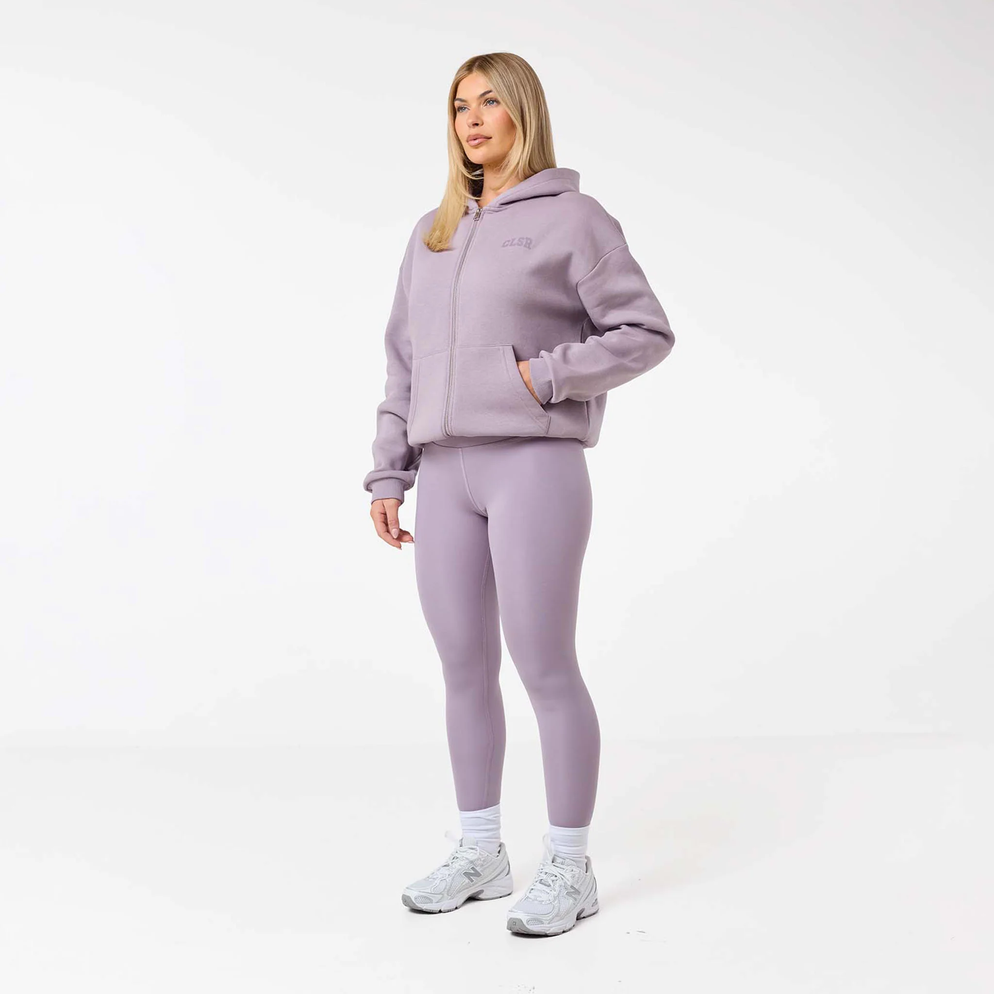 Collegiate Full Zip Hoodie | Dusty Mauve - Image 7