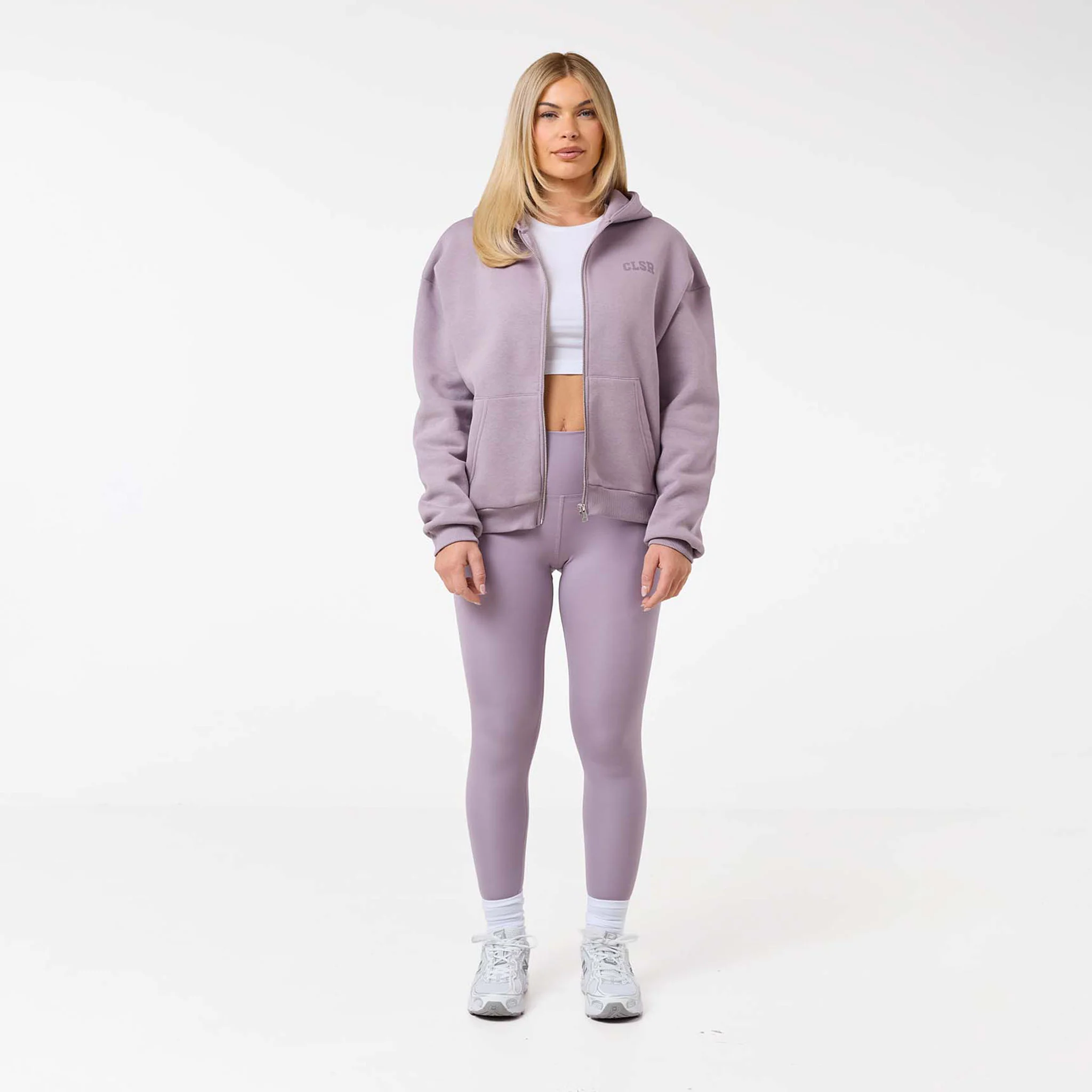 Collegiate Full Zip Hoodie | Dusty Mauve - Image 8