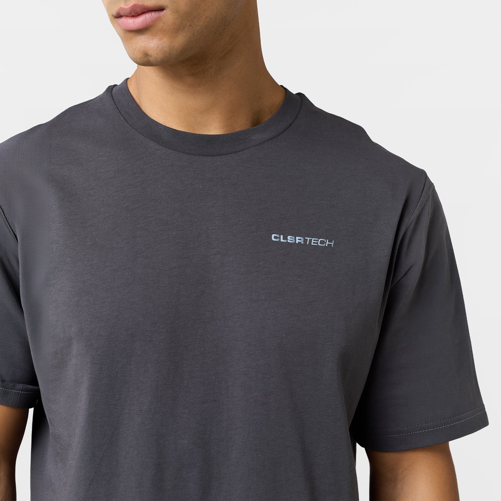 Contours Tech T-Shirt | Charcoal/Light Blue - Image 7