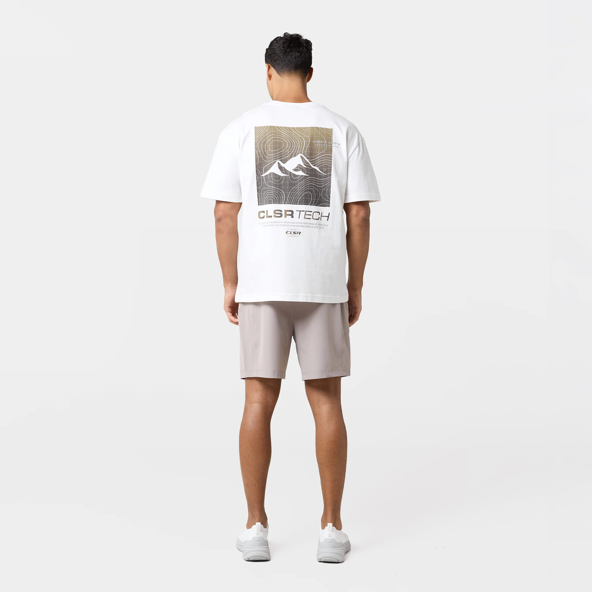 Contours Tech T-Shirt | Off White/Khaki - Image 2