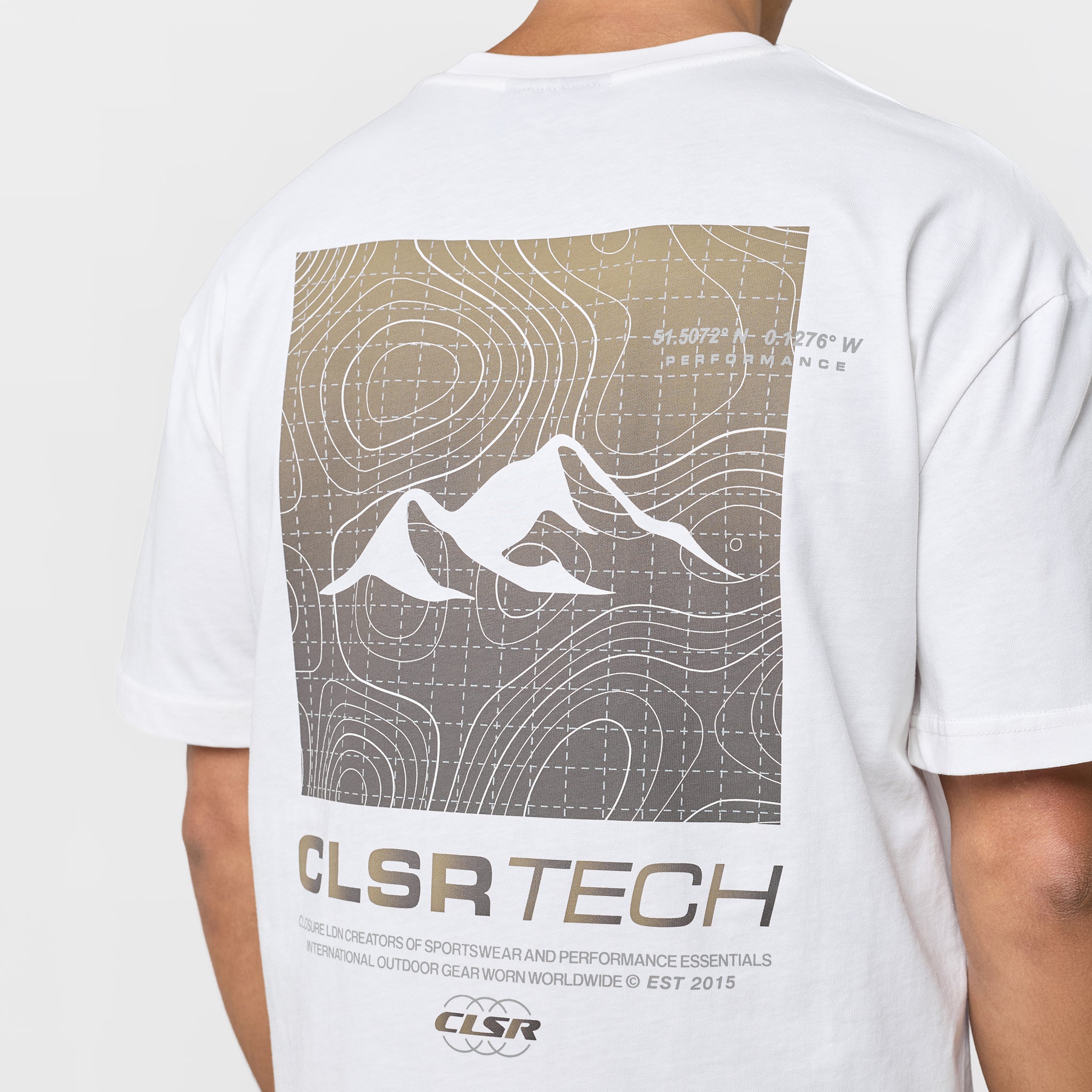 Contours Tech T-Shirt | Off White/Khaki - Image 3