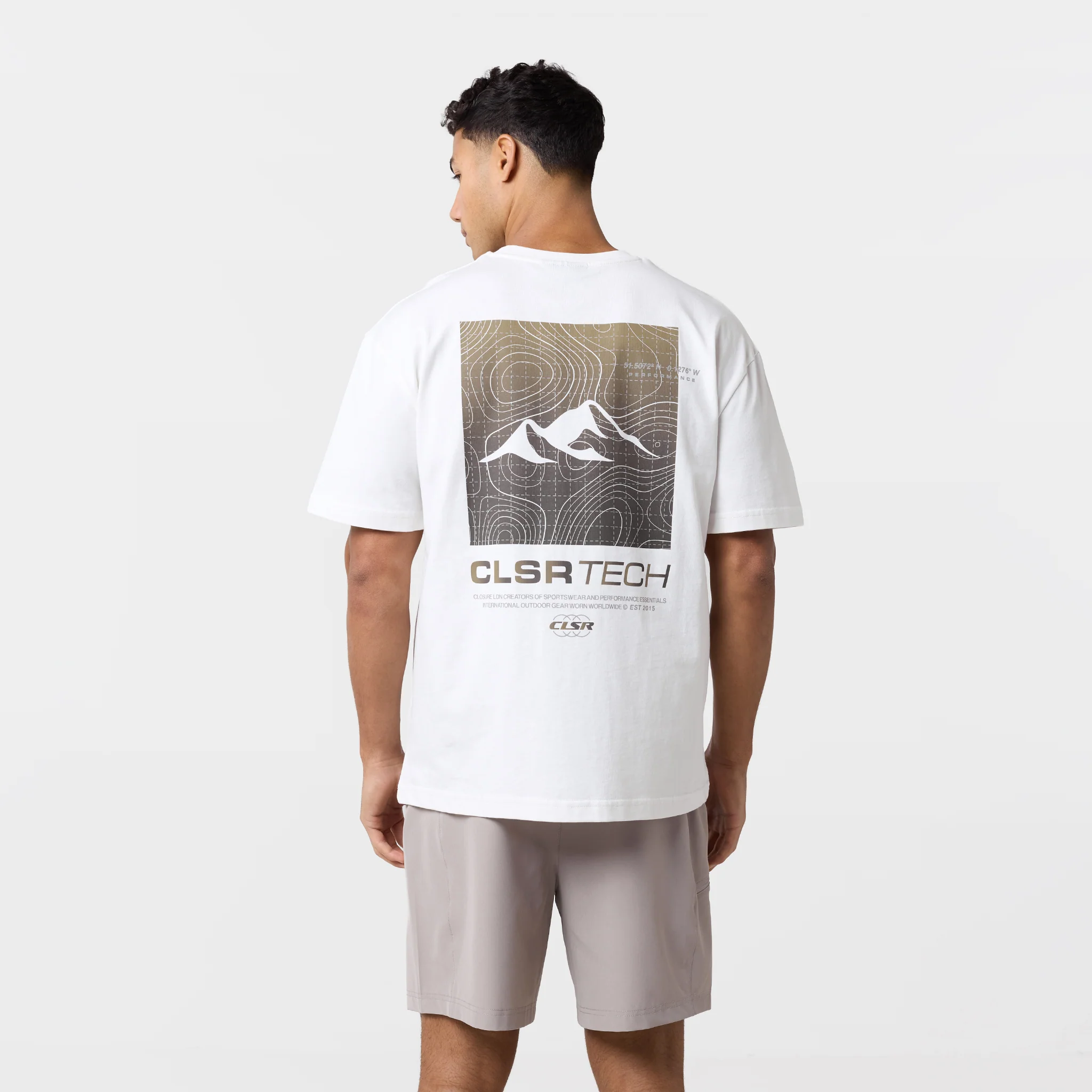 Contours Tech T-Shirt | Off White/Khaki - Image 4