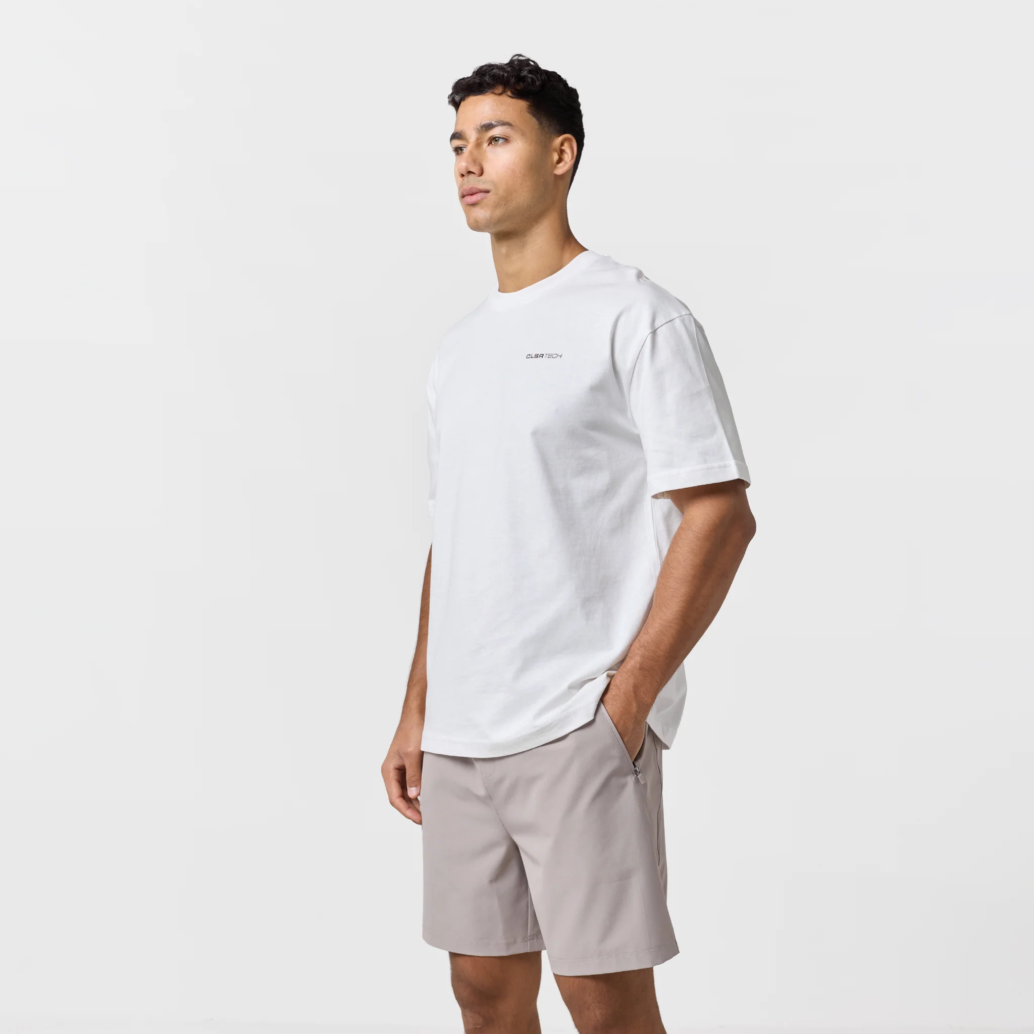 Contours Tech T-Shirt | Off White/Khaki - Image 5