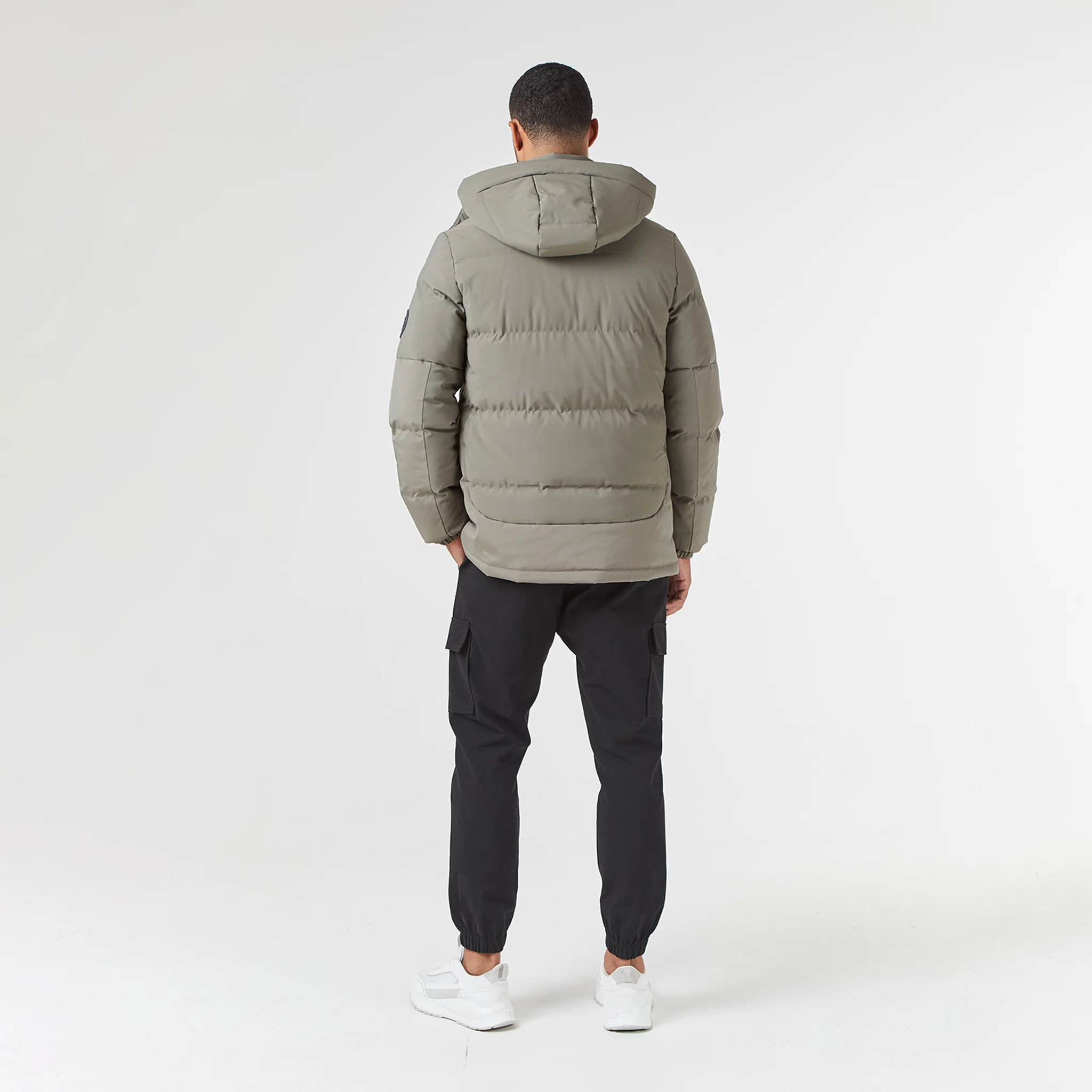 Contrast Panel Puffer Jacket | Washed Khaki - Image 3