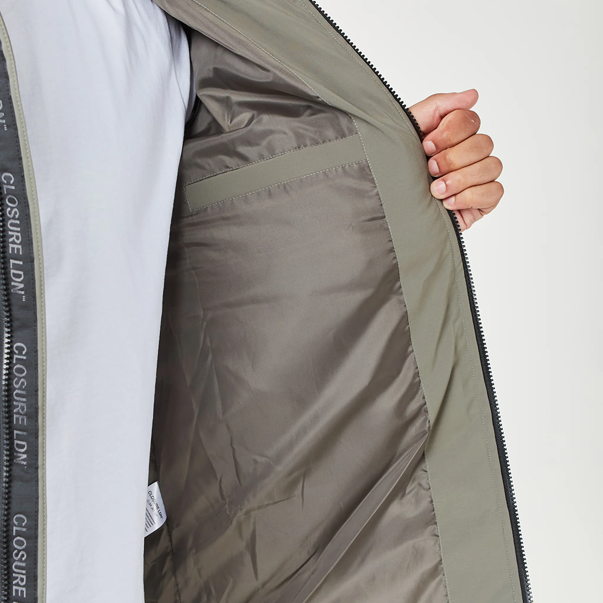 Contrast Panel Puffer Jacket | Washed Khaki - Image 8