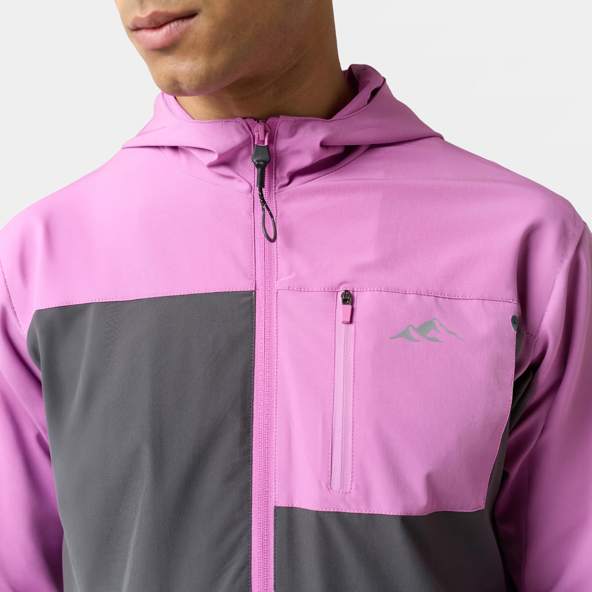 Contrast Tech Windbreaker Twinset | Pink/Charcoal - Image 4