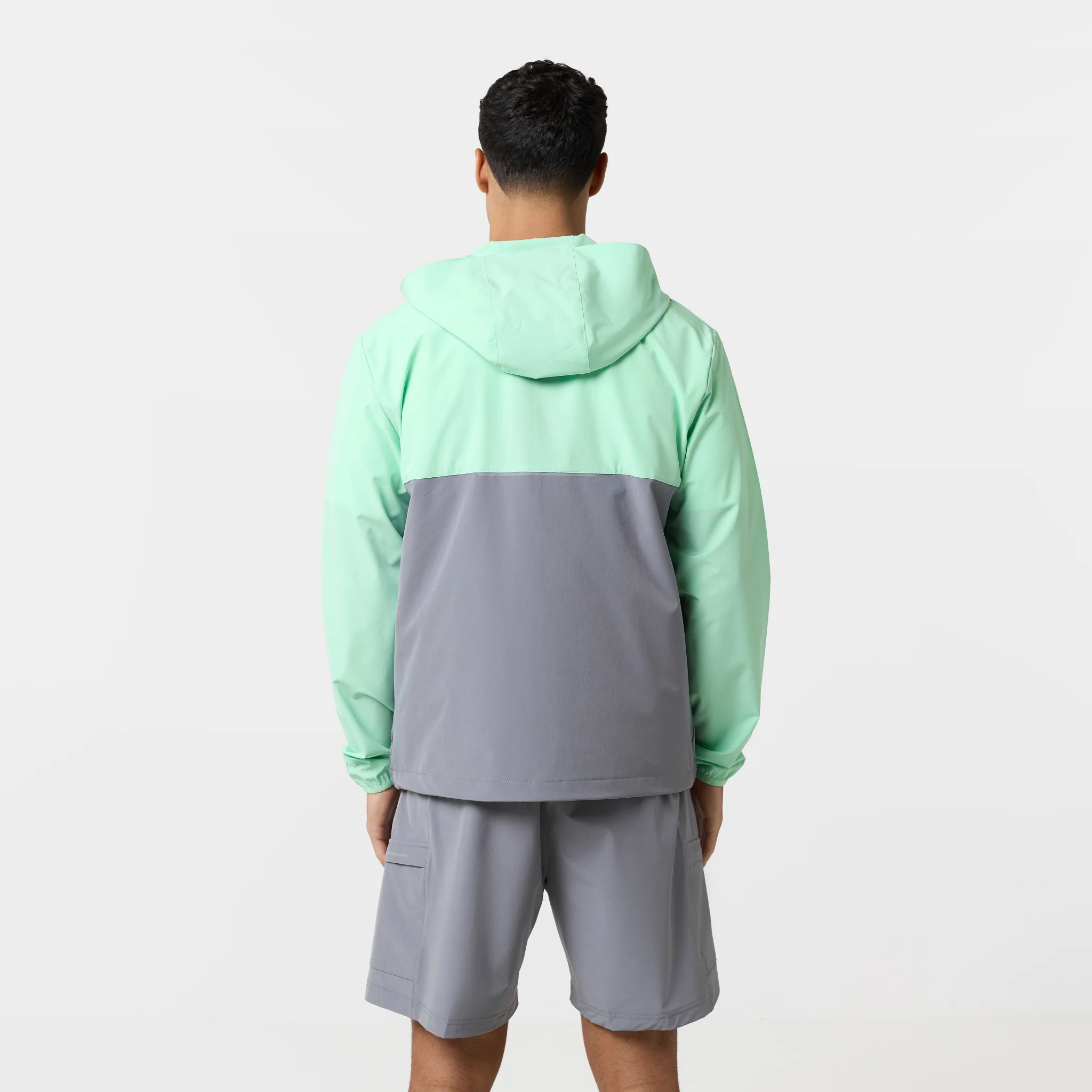 Contrast Tech Windbreaker Twinset | Iron Grey/Mint - Image 11