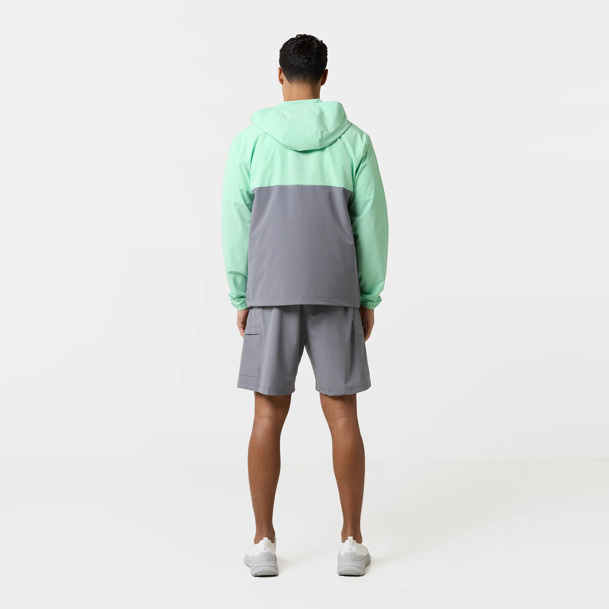 Contrast Tech Windbreaker Twinset | Iron Grey/Mint - Image 12