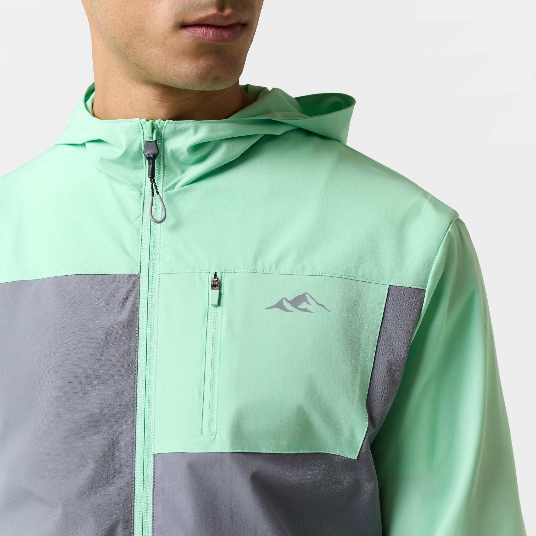 Contrast Tech Windbreaker Twinset | Iron Grey/Mint - Image 4