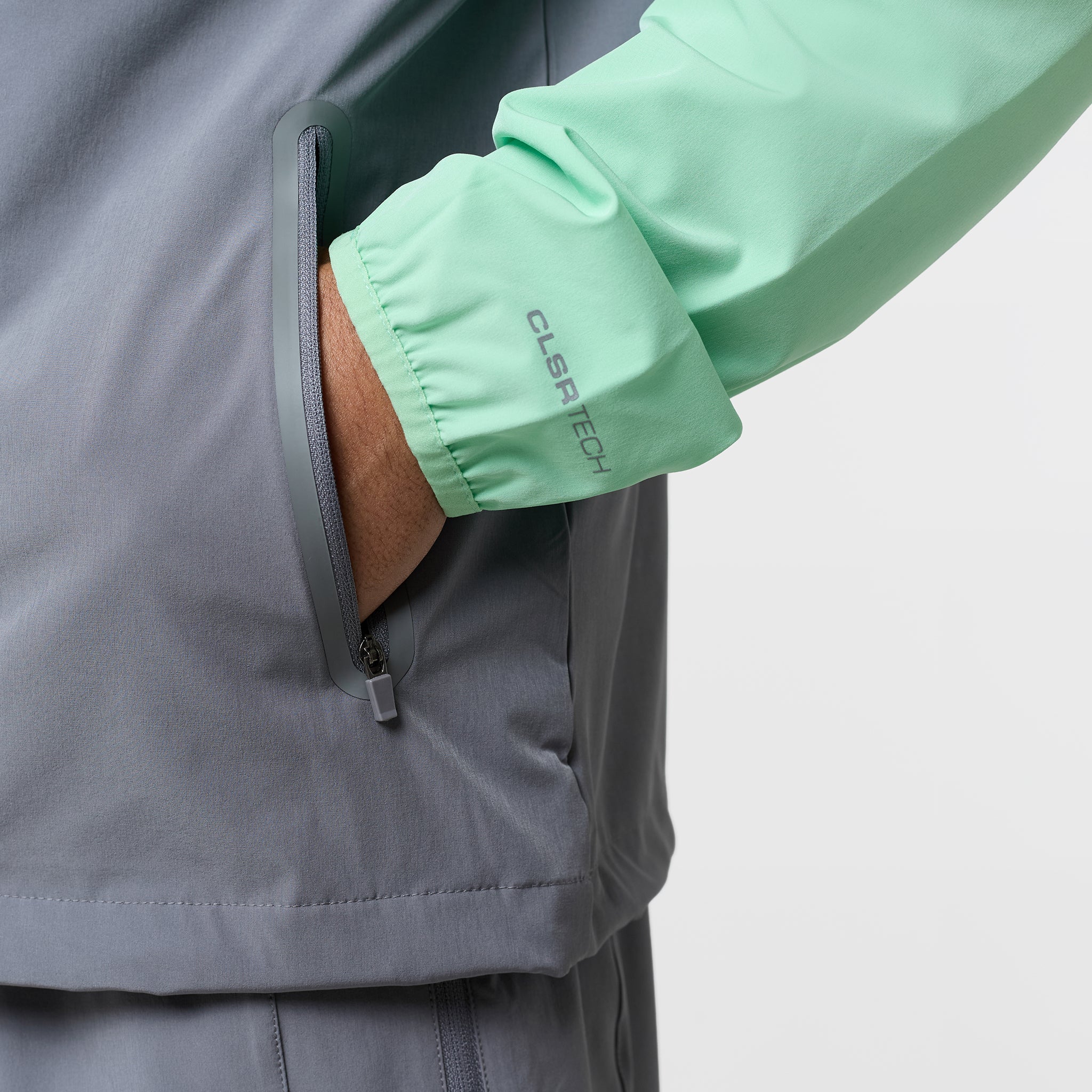 Contrast Tech Windbreaker Twinset | Iron Grey/Mint - Image 5