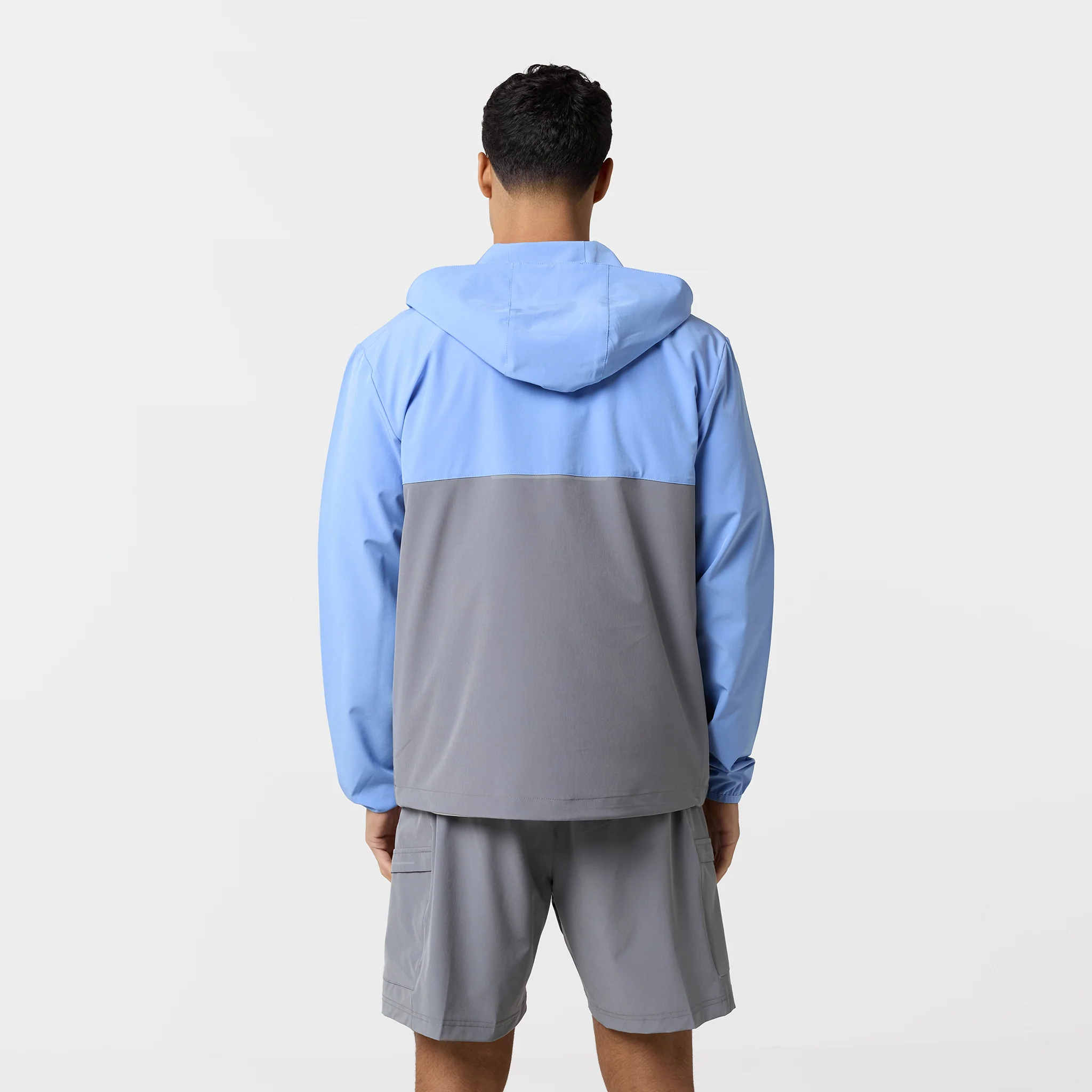 Contrast Tech Windbreaker Twinset | Iron Grey/University Blue - Image 12