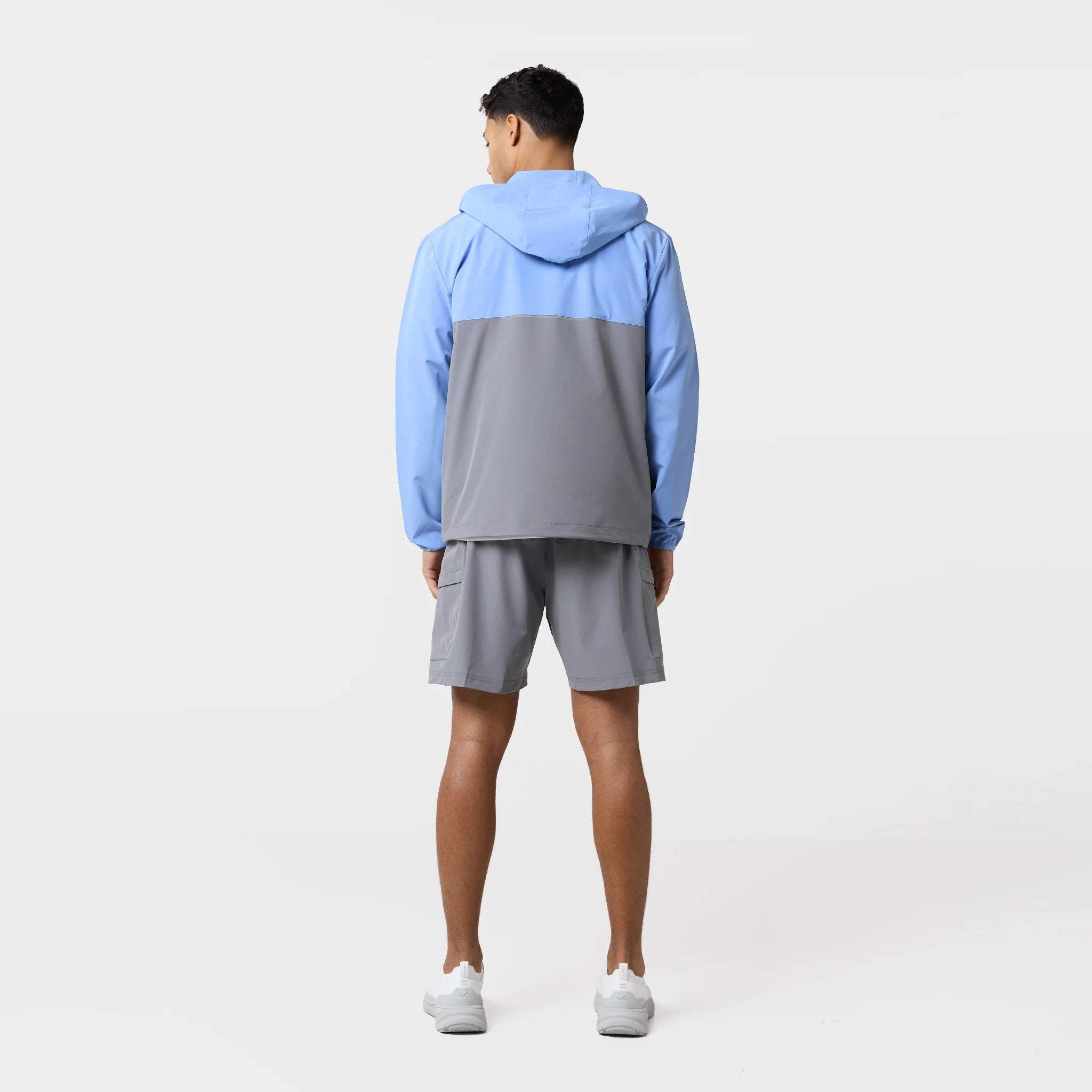 Contrast Tech Windbreaker Twinset | Iron Grey/University Blue - Image 13