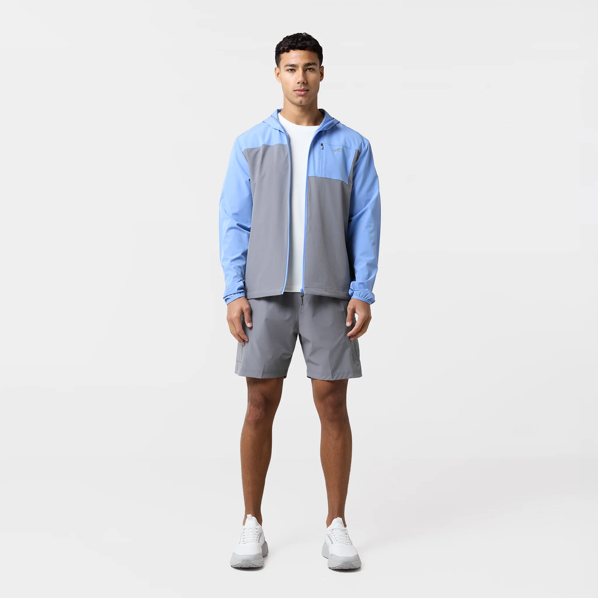 Contrast Tech Windbreaker Twinset | Iron Grey/University Blue - Image 6