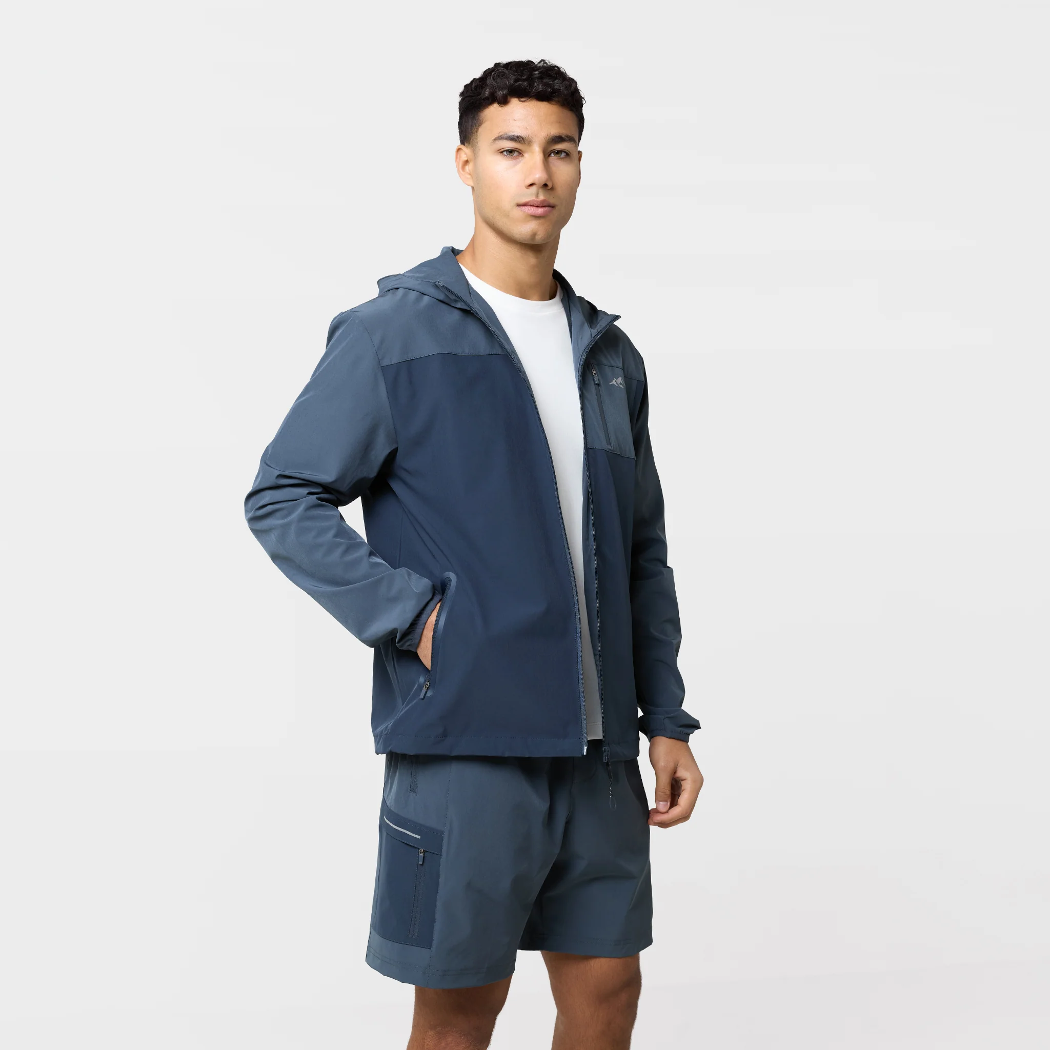 Contrast Tech Windbreaker Twinset | Navy/Blue - Image 3