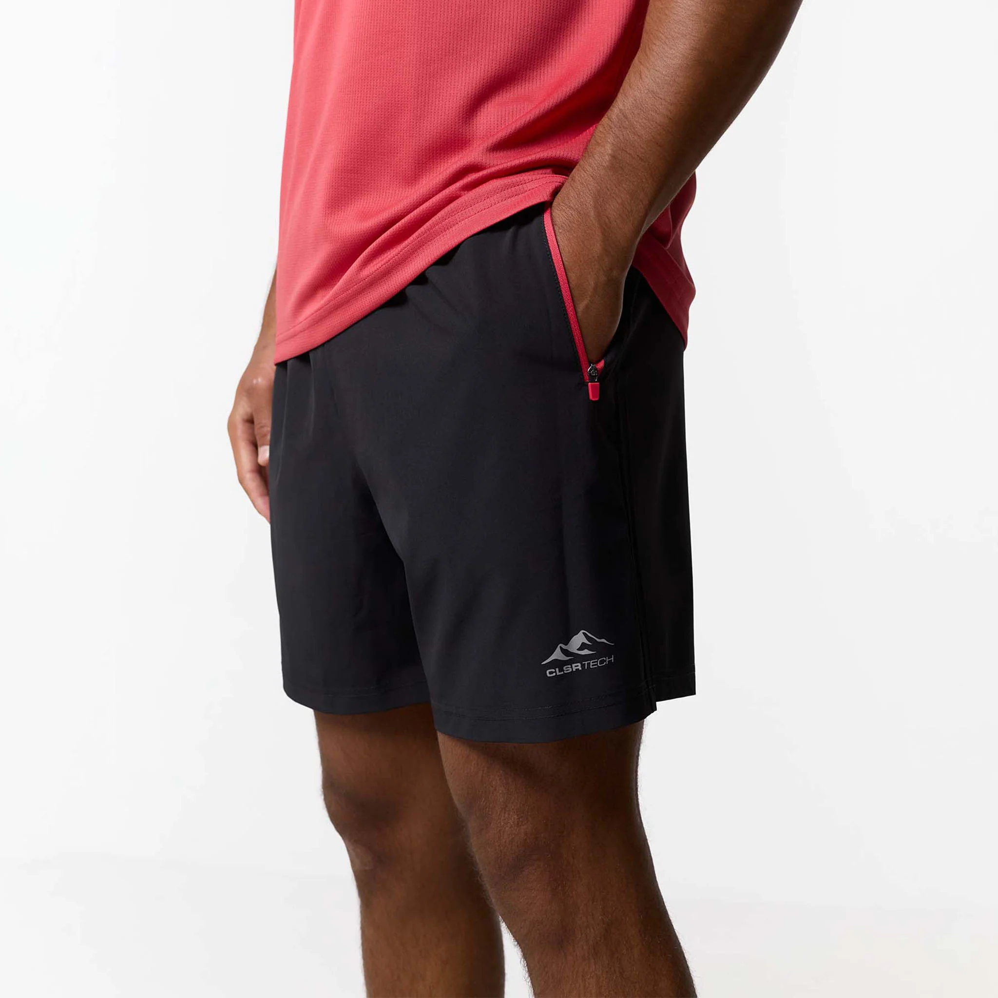Contrast Zip Tri Set | Black/Coral/Red - Image 10
