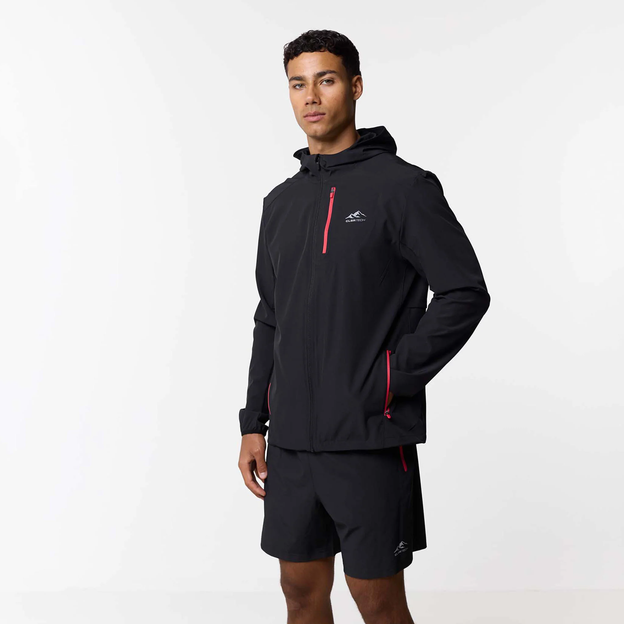 Contrast Zip Tri Set | Black/Coral/Red - Image 11
