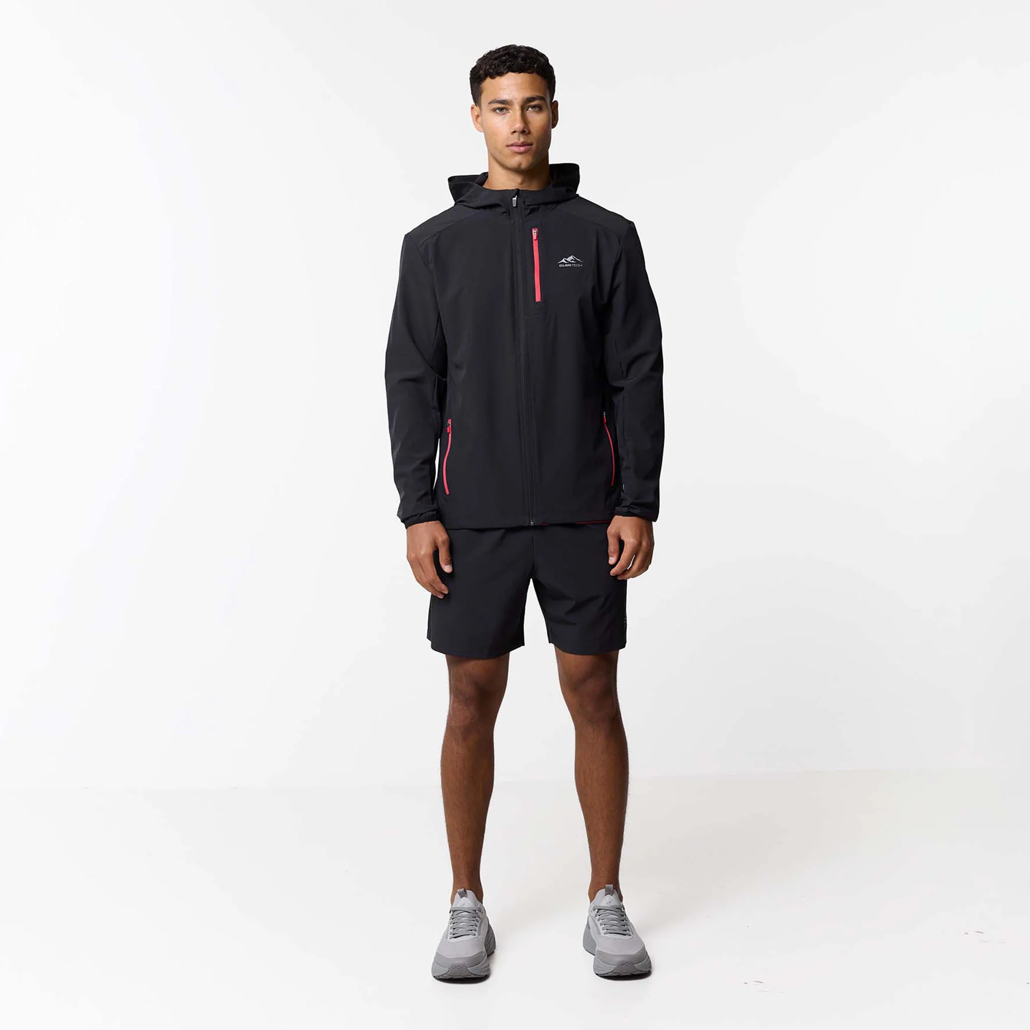 Contrast Zip Tri Set | Black/Coral/Red - Image 13