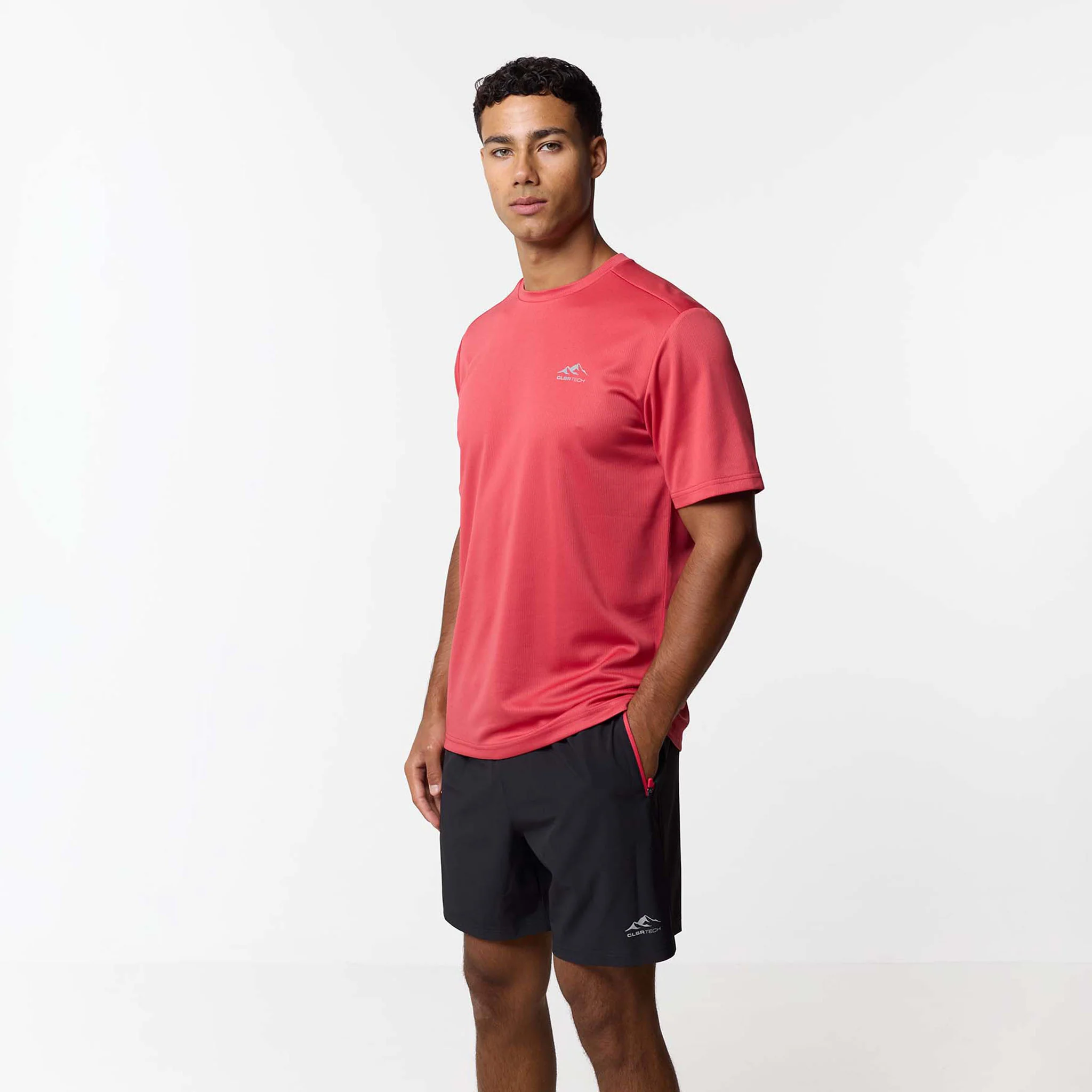 Contrast Zip Tri Set | Black/Coral/Red - Image 3