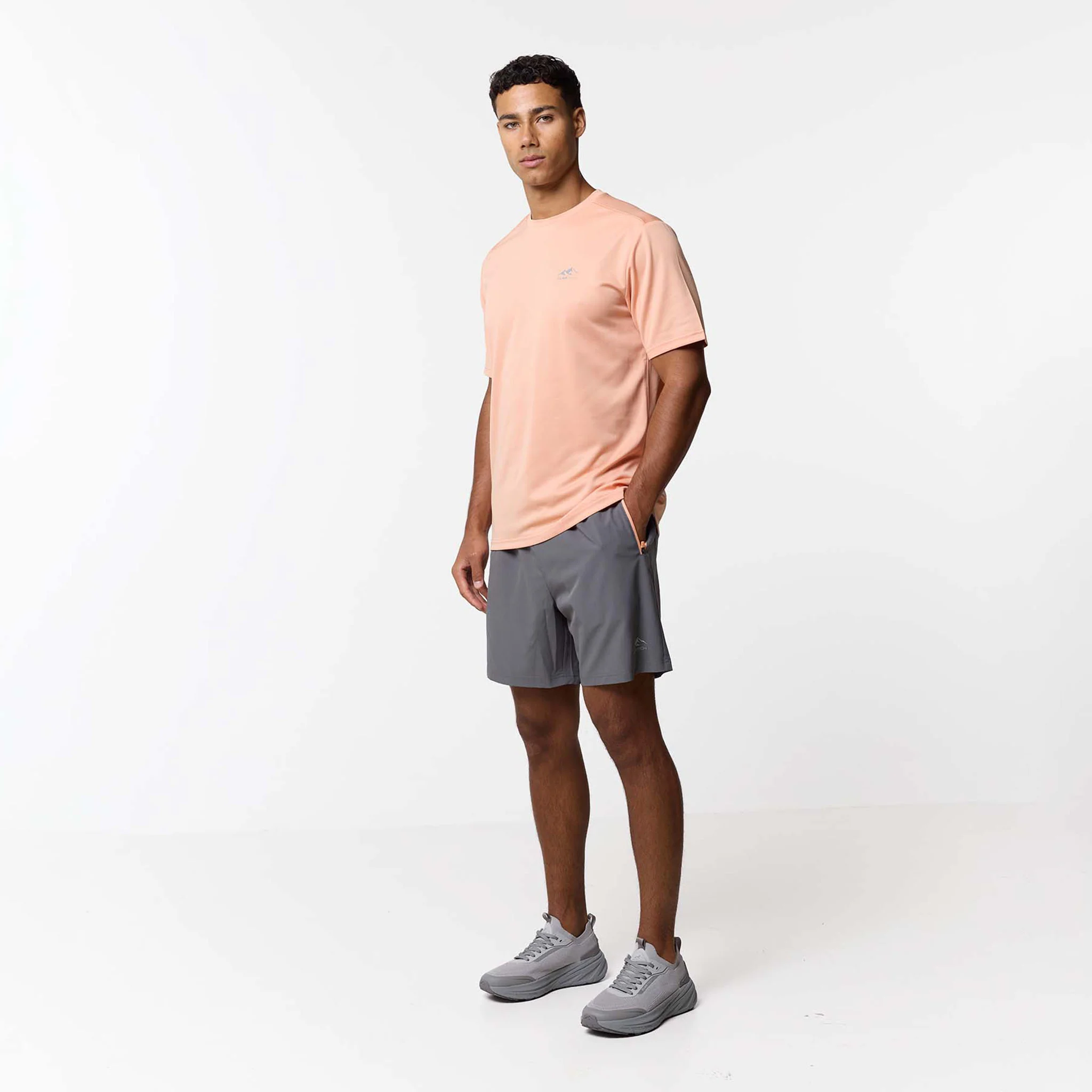 Contrast Zip Tri Set | Charcoal/Peach - Image 8