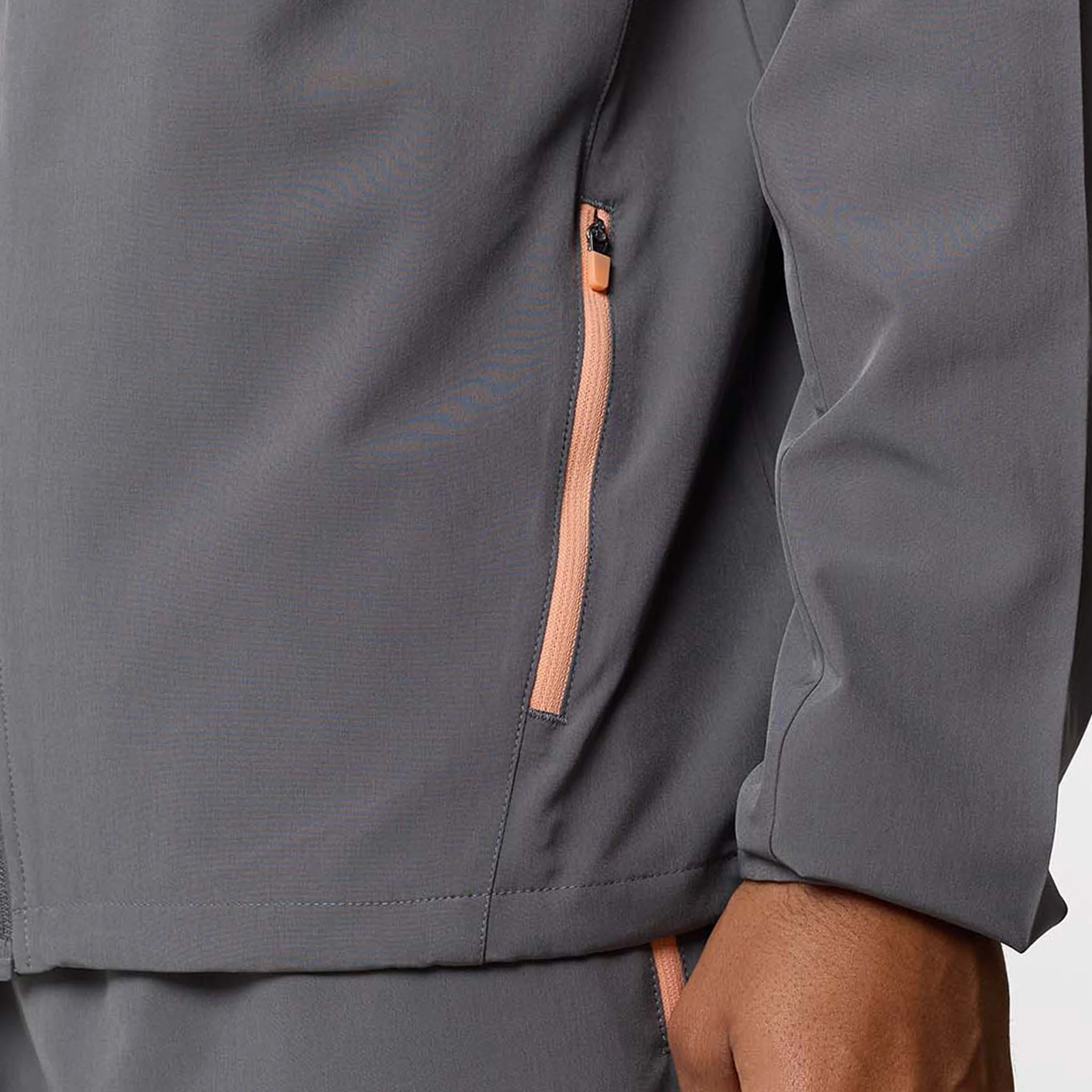 Contrast Zip Tri Set | Charcoal/Peach - Image 9