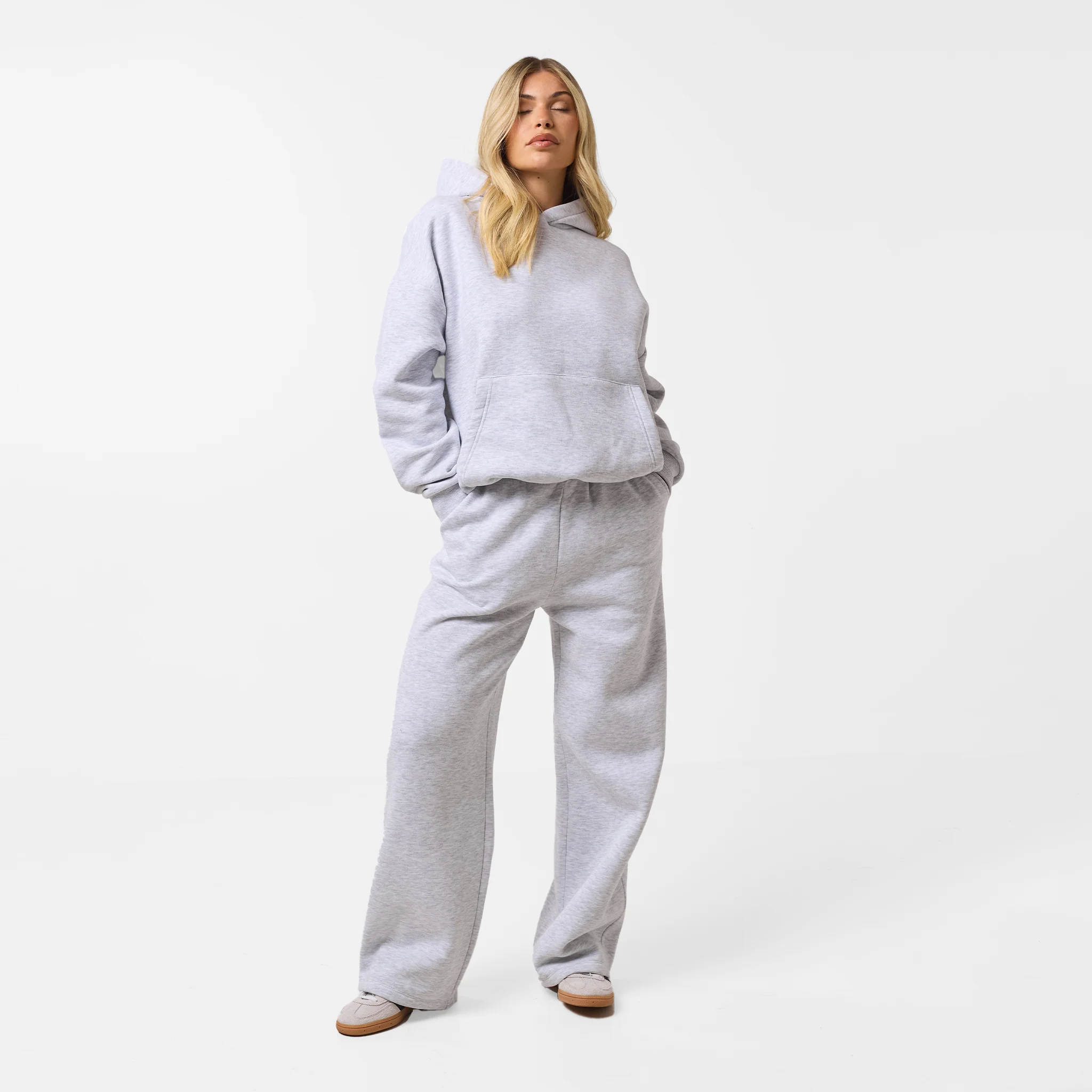 Core Logo Open Hem Jogger | Grey Marl - Image 4