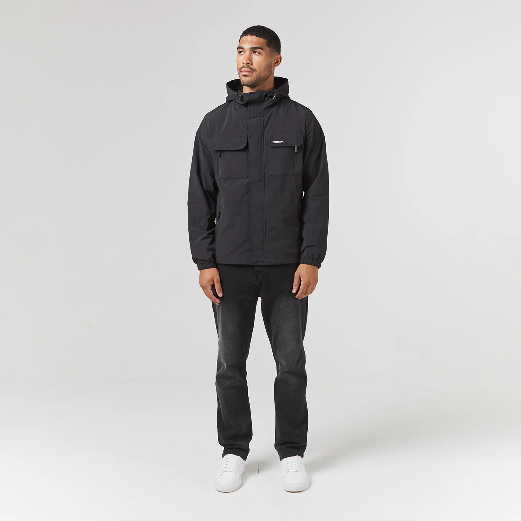Crinkle Nylon Jacket | Black - Image 3
